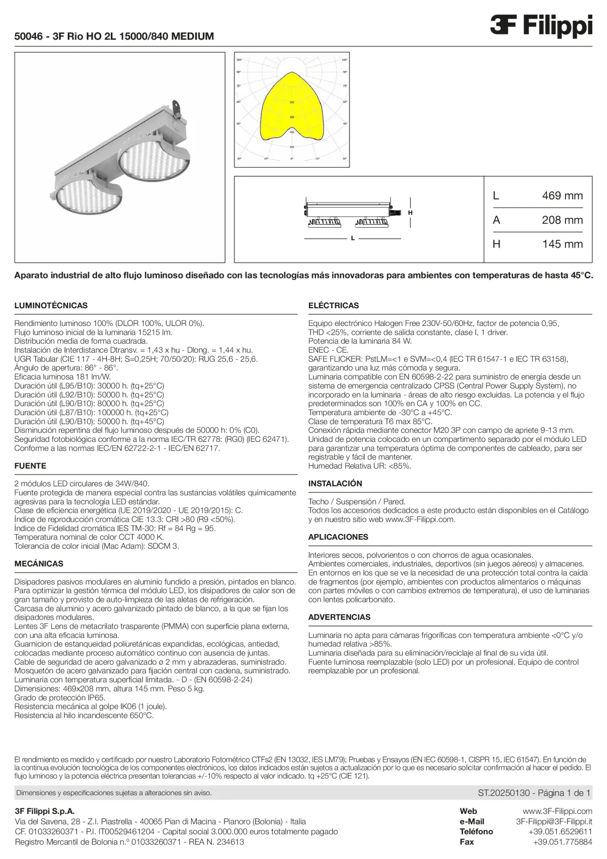 50046 - 3F Rio HO 2L 15000-840 MEDIUM - Datasheet - es