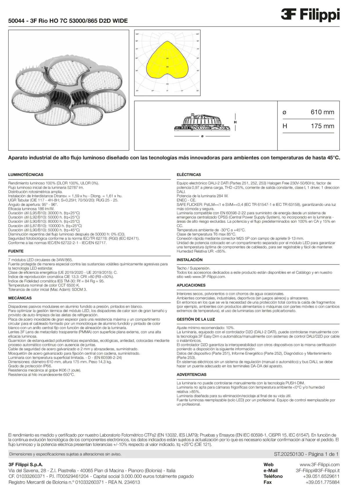 50044 - 3F Rio HO 7C 53000-865 D2D WIDE - Datasheet - es