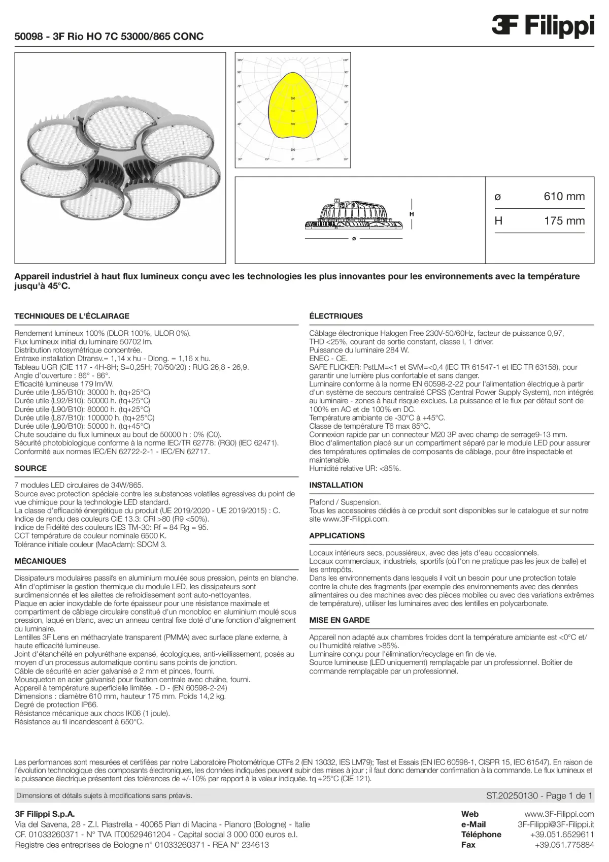 50098 - 3F Rio HO 7C 53000-865 CONC - Datasheet - fr