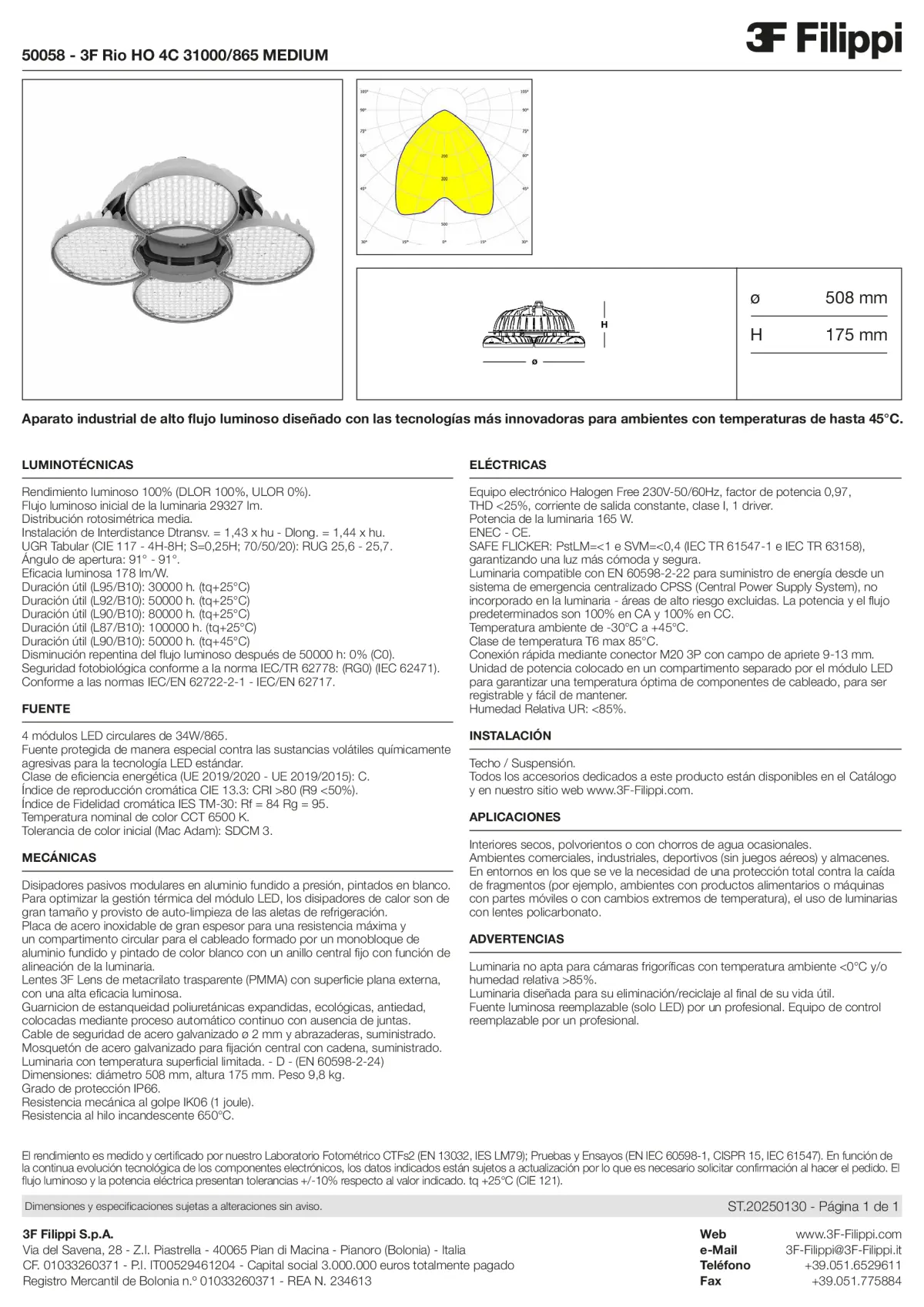 50058 - 3F Rio HO 4C 31000-865 MEDIUM - Datasheet - es