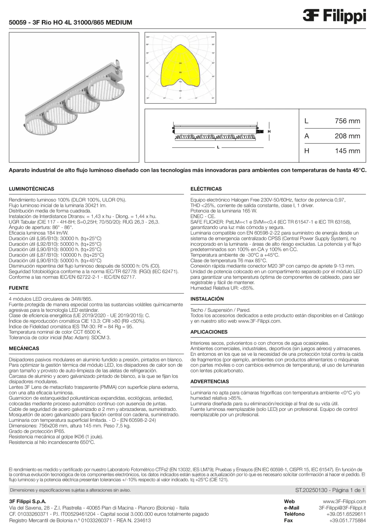 50059 - 3F Rio HO 4L 31000-865 MEDIUM - Datasheet - es