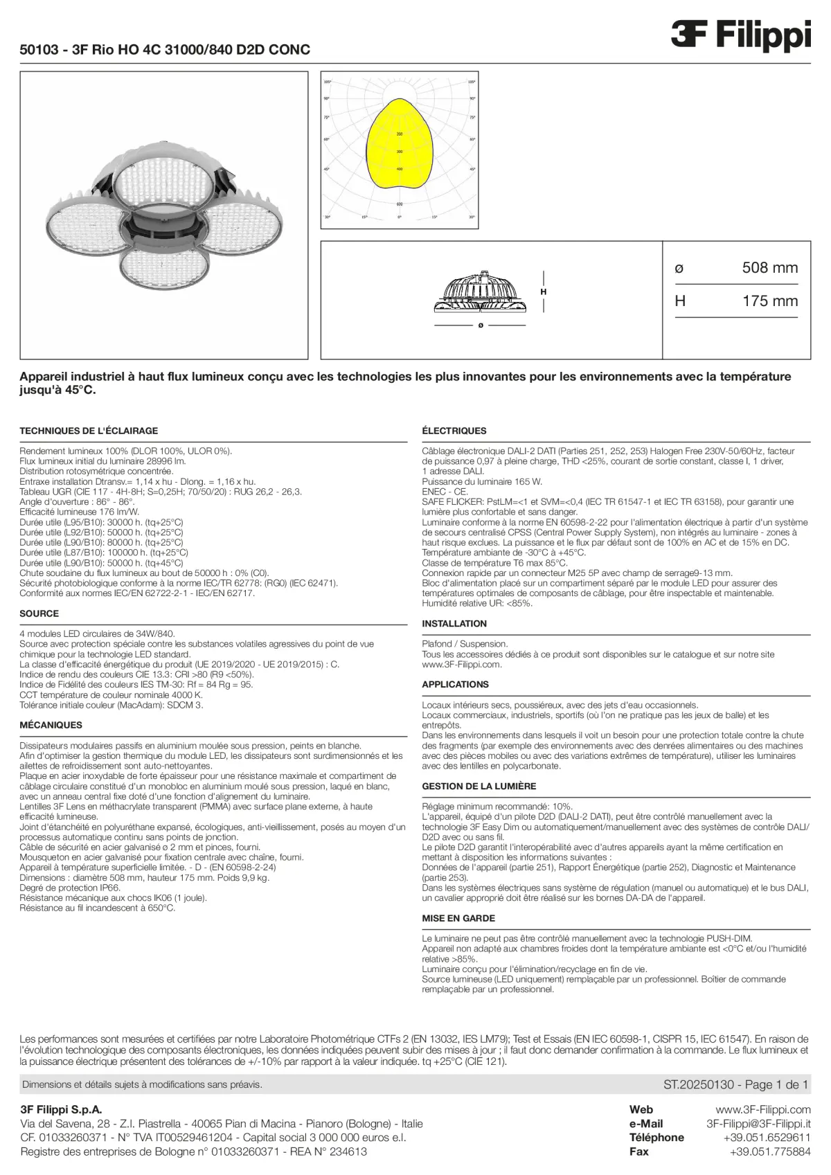 50103 - 3F Rio HO 4C 31000-840 D2D CONC - Datasheet - fr