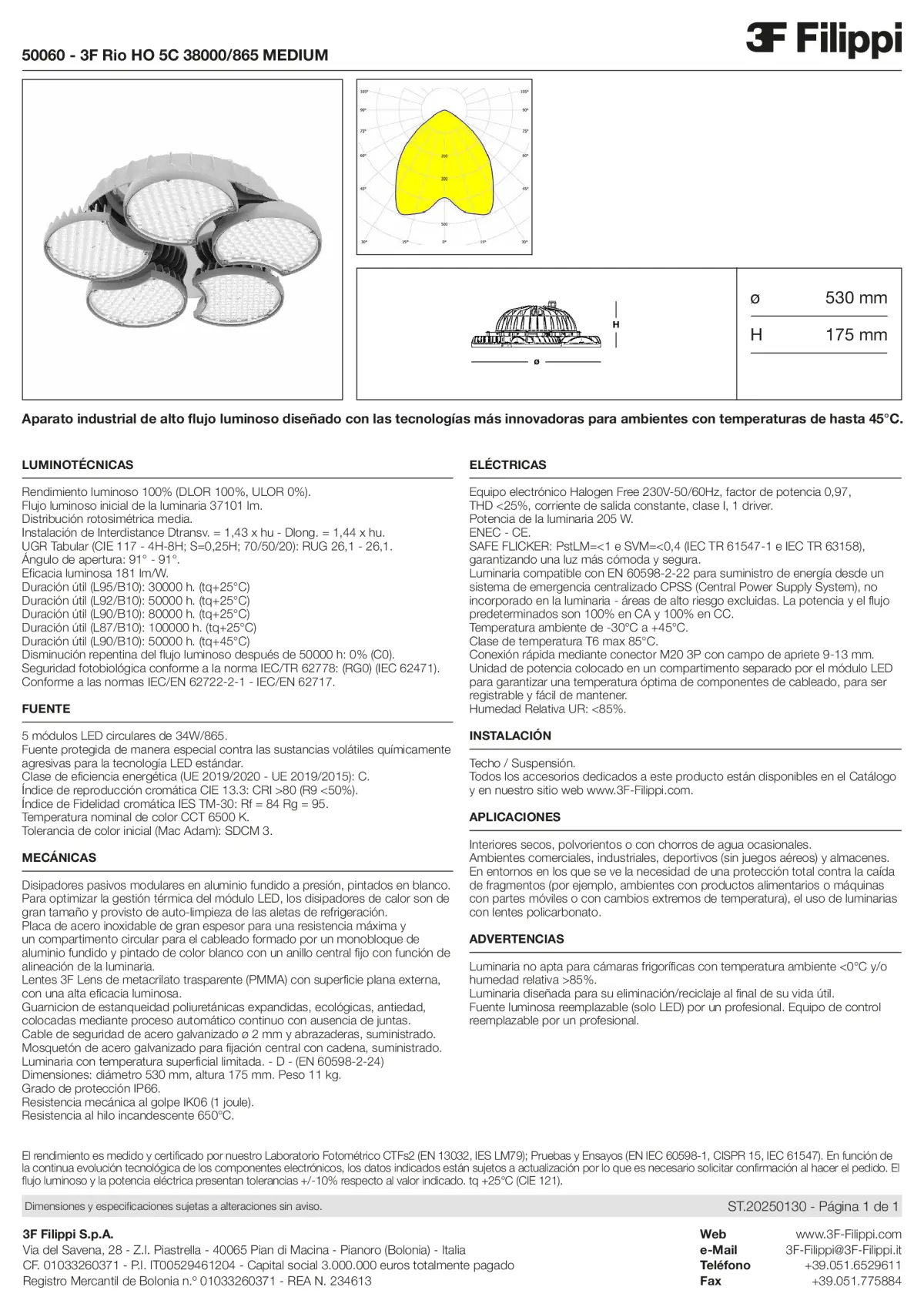 50060 - 3F Rio HO 5C 38000-865 MEDIUM - Datasheet - es