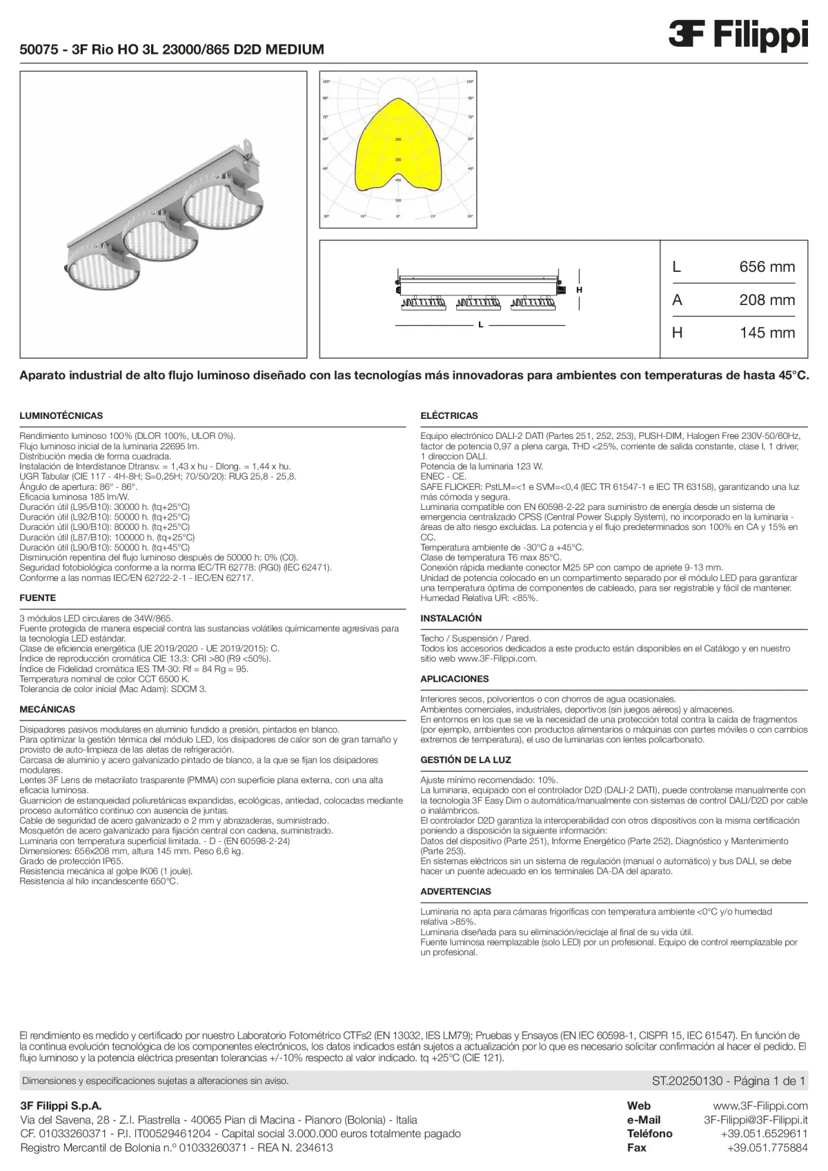 50075 - 3F Rio HO 3L 23000-865 D2D MEDIUM - Datasheet - es