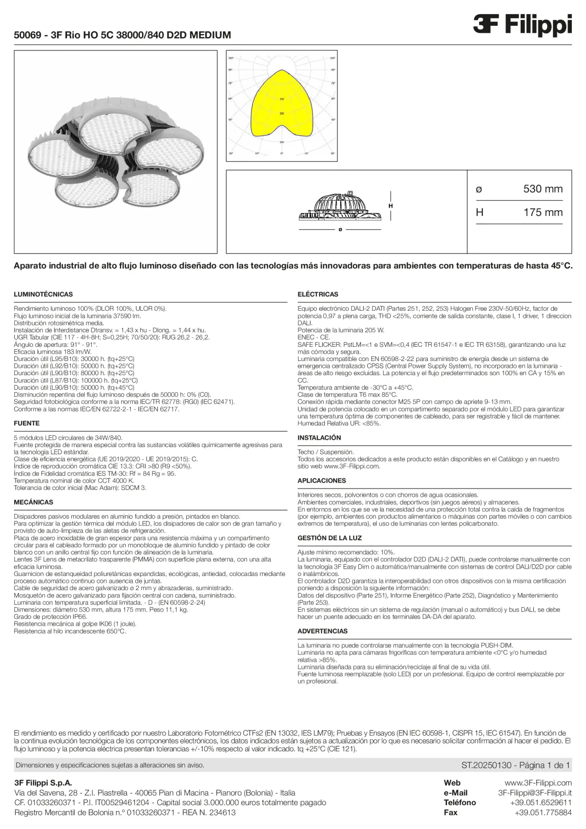 50069 - 3F Rio HO 5C 38000-840 D2D MEDIUM - Datasheet - es