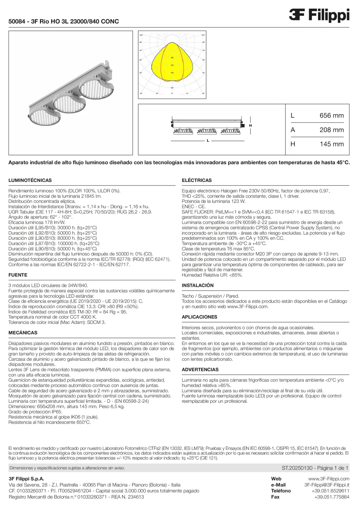 50084 - 3F Rio HO 3L 23000-840 CONC - Datasheet - es