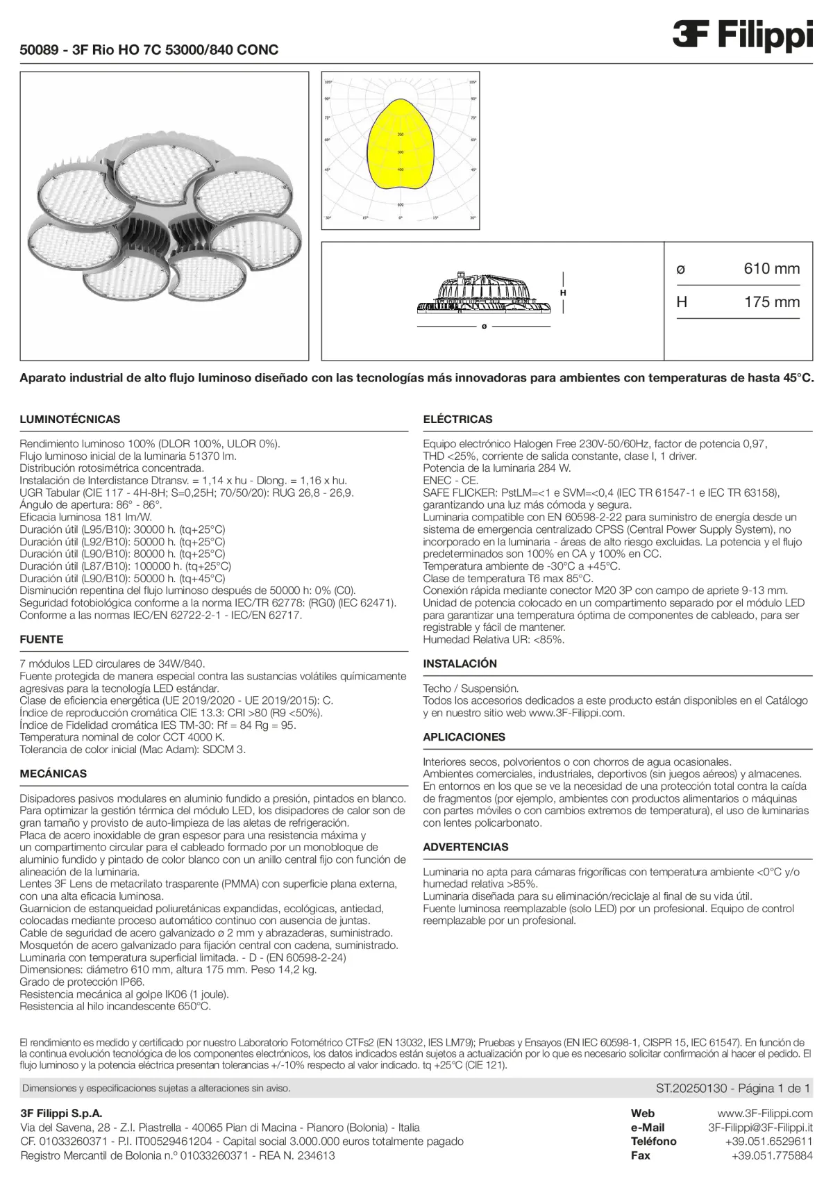 50089 - 3F Rio HO 7C 53000-840 CONC - Datasheet - es