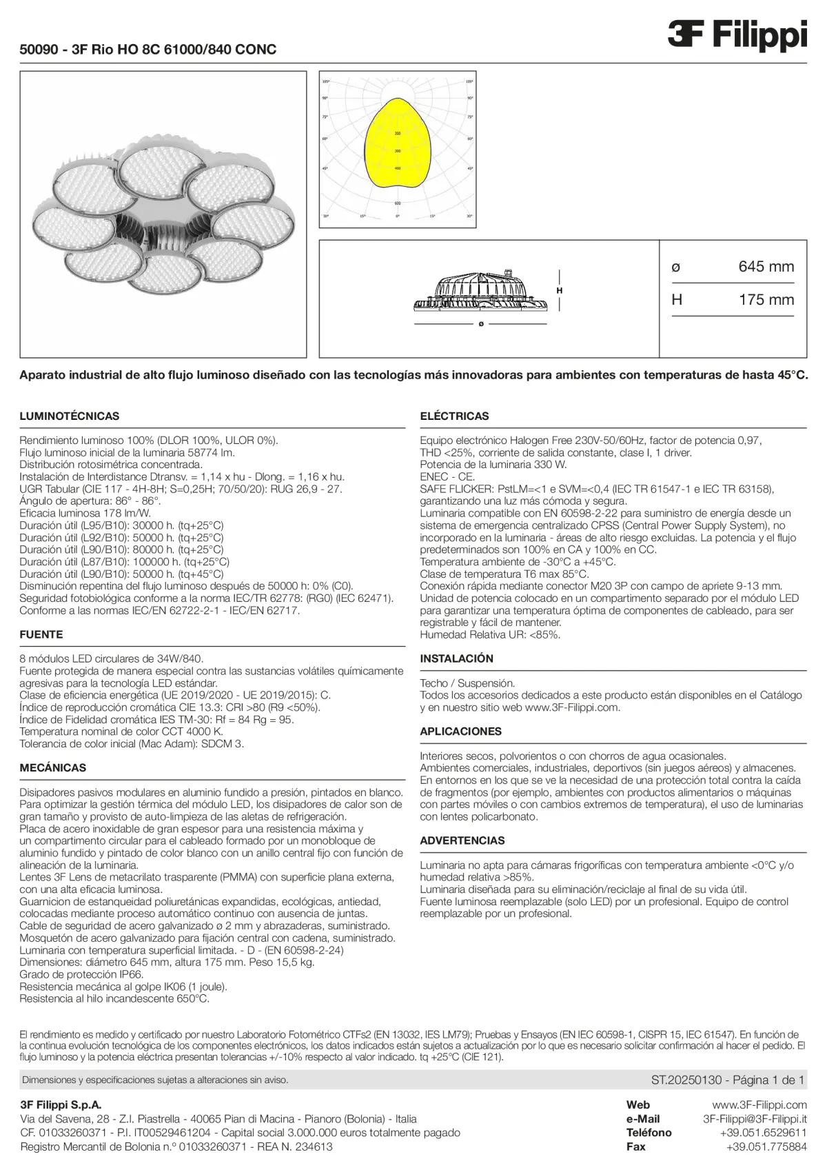 50090 - 3F Rio HO 8C 61000-840 CONC - Datasheet - es