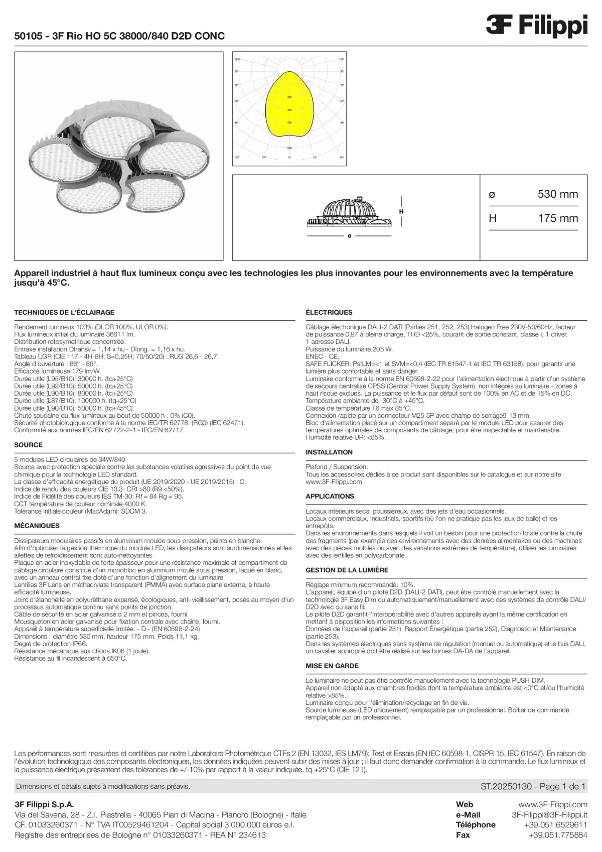 50105 - 3F Rio HO 5C 38000-840 D2D CONC - Datasheet - fr