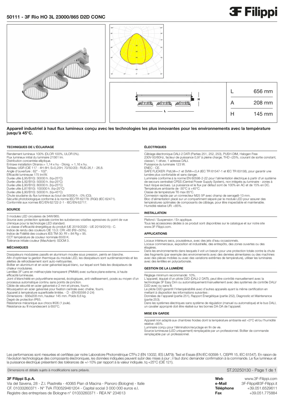50111 - 3F Rio HO 3L 23000-865 D2D CONC - Datasheet - fr