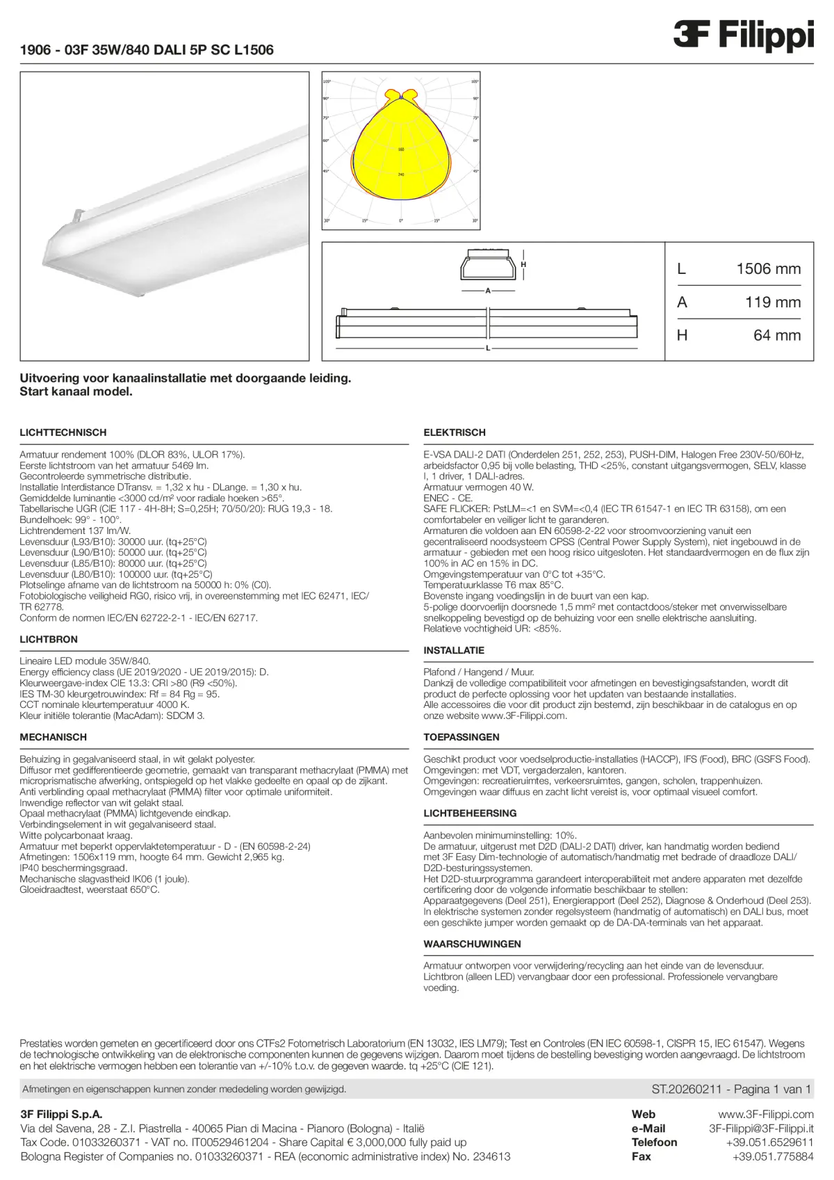 1906 - 03F 35W-840 DALI 5P SC L1506 - Datasheet - nl