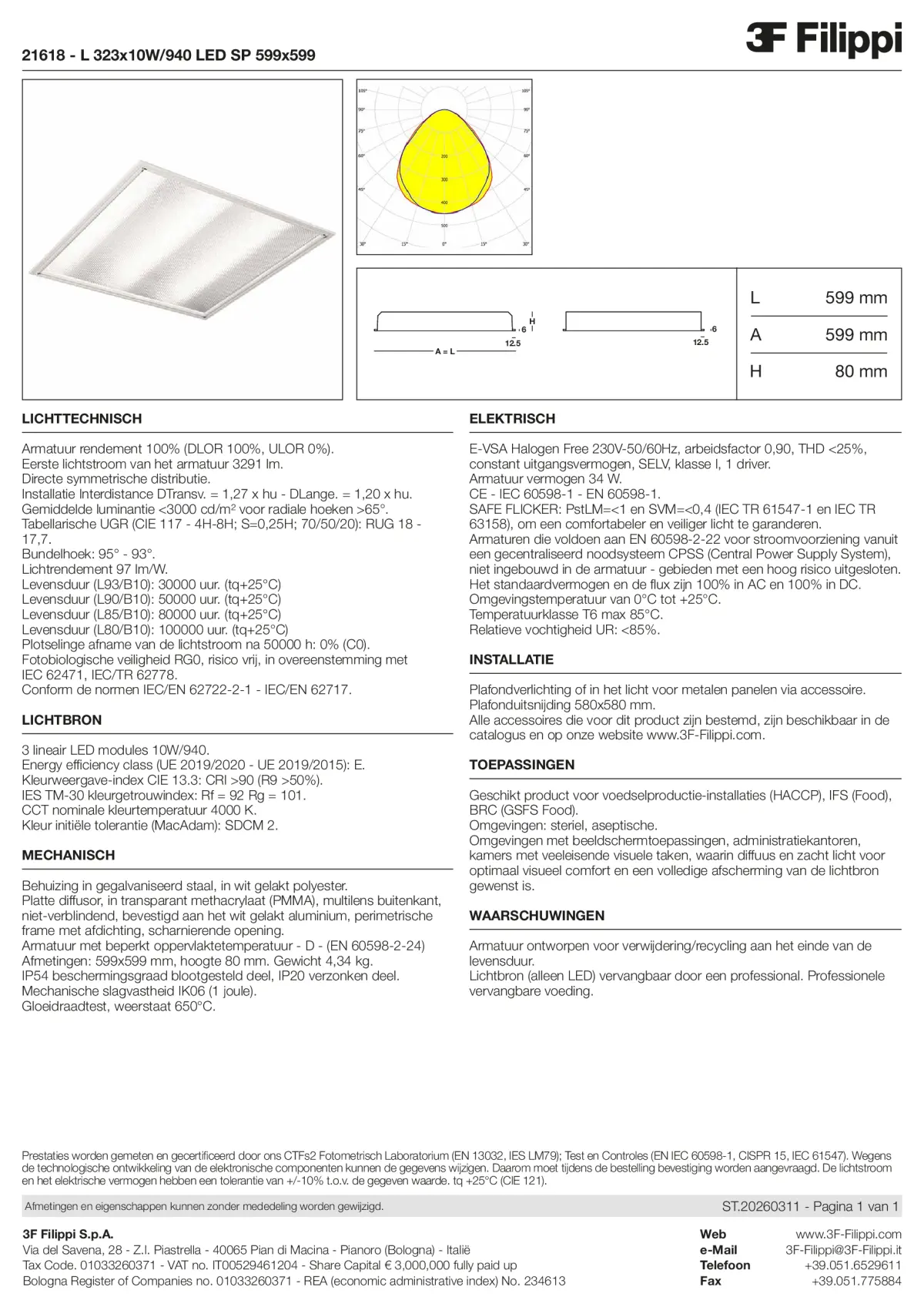 21618 - L 323x10W-940 LED SP 599x599 - Datasheet - nl