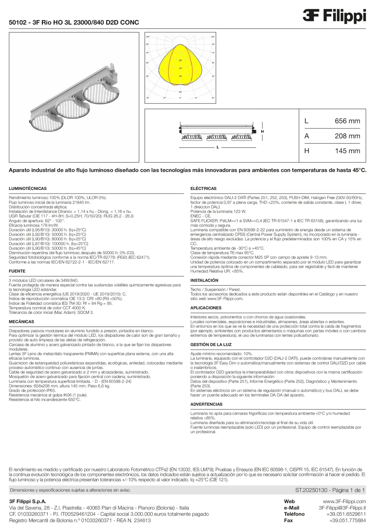 50102 - 3F Rio HO 3L 23000-840 D2D CONC - Datasheet - es