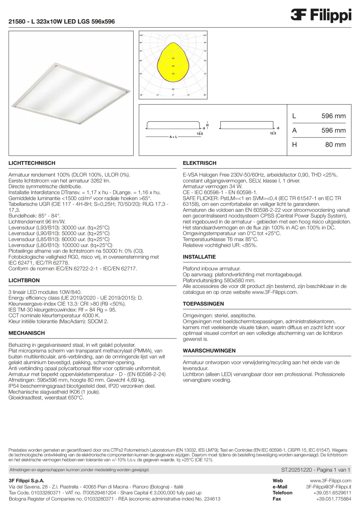 21580 - L 323x10W LED LGS 596x596 - Datasheet - nl
