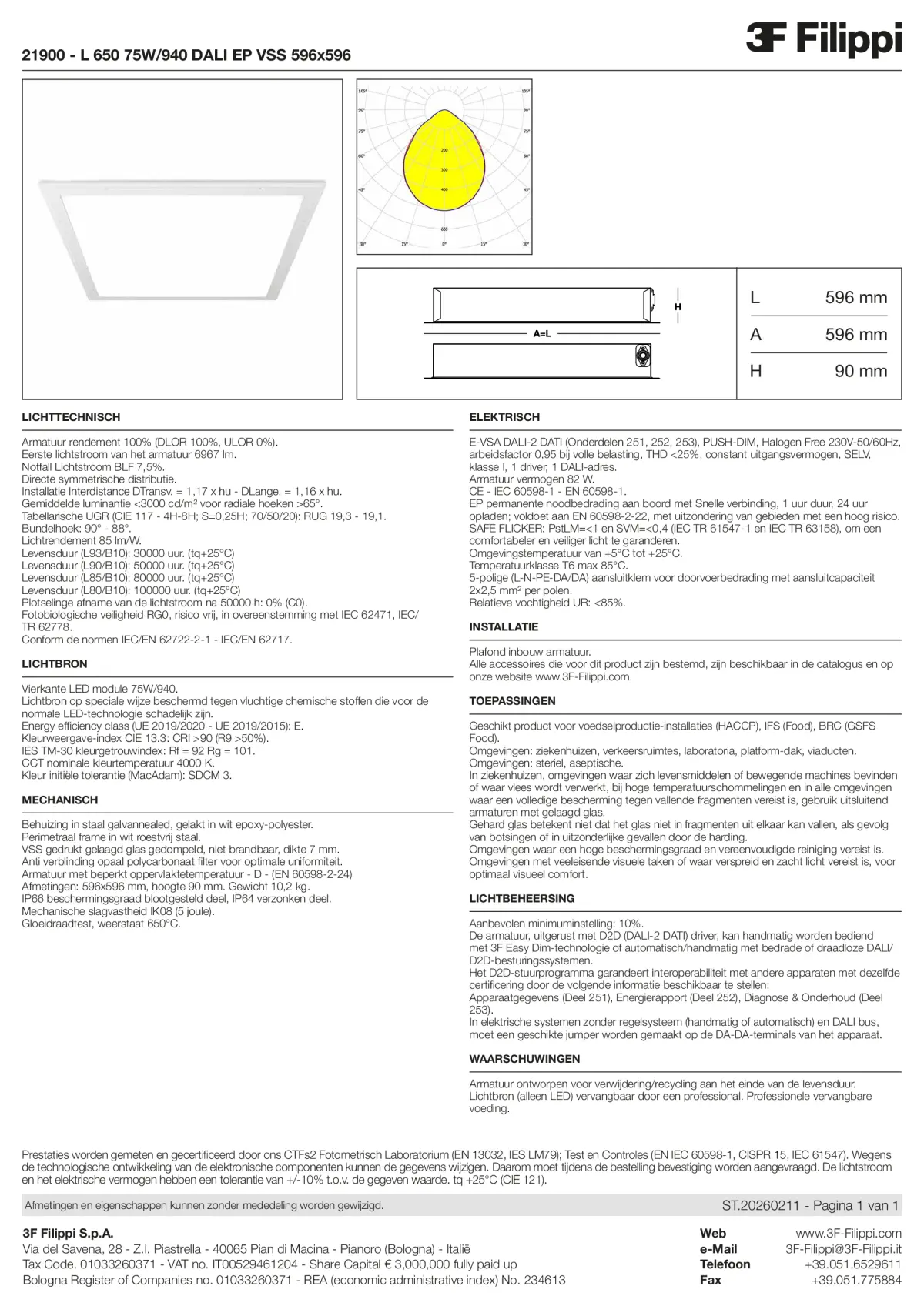 21900 - L 650 75W-940 DALI EP VSS 596x596 - Datasheet - nl