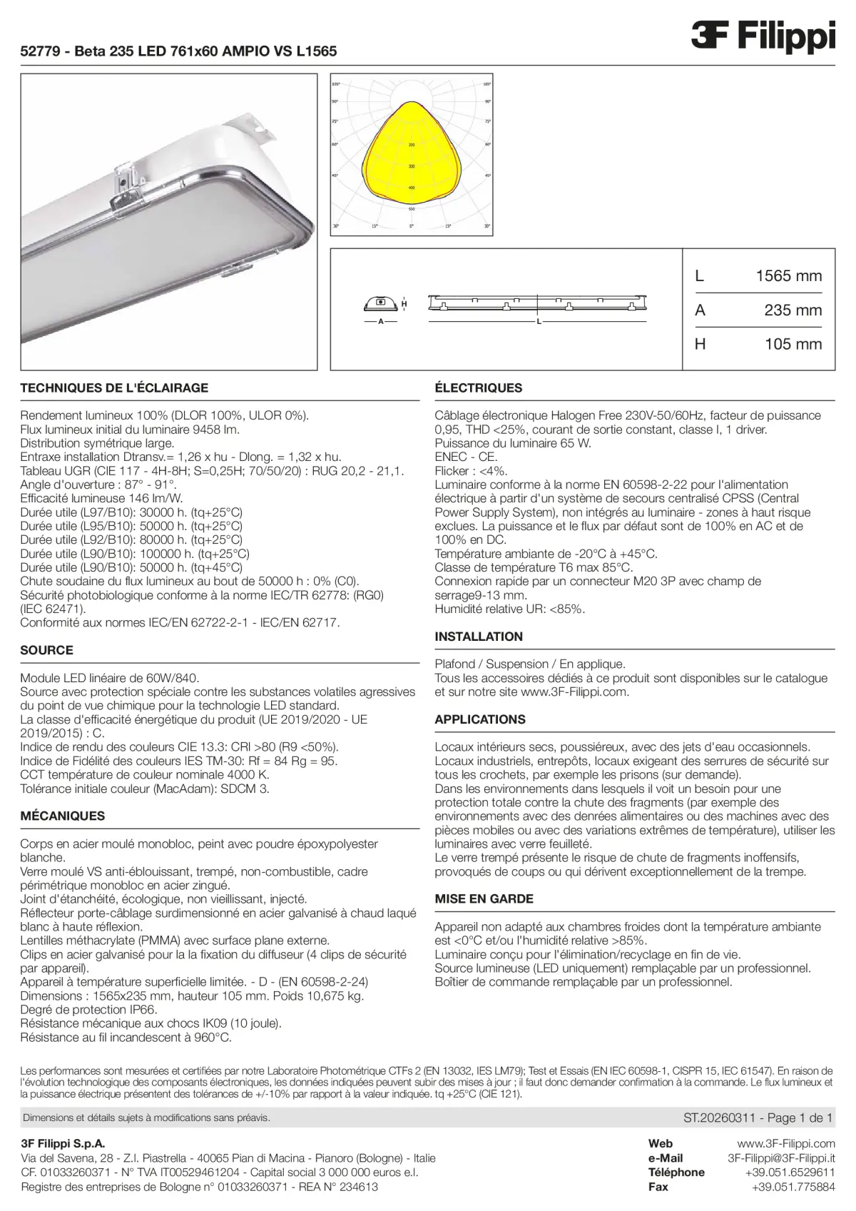 52779 - Beta 235 LED 761x60 AMPIO VS L1565 - Datasheet - fr