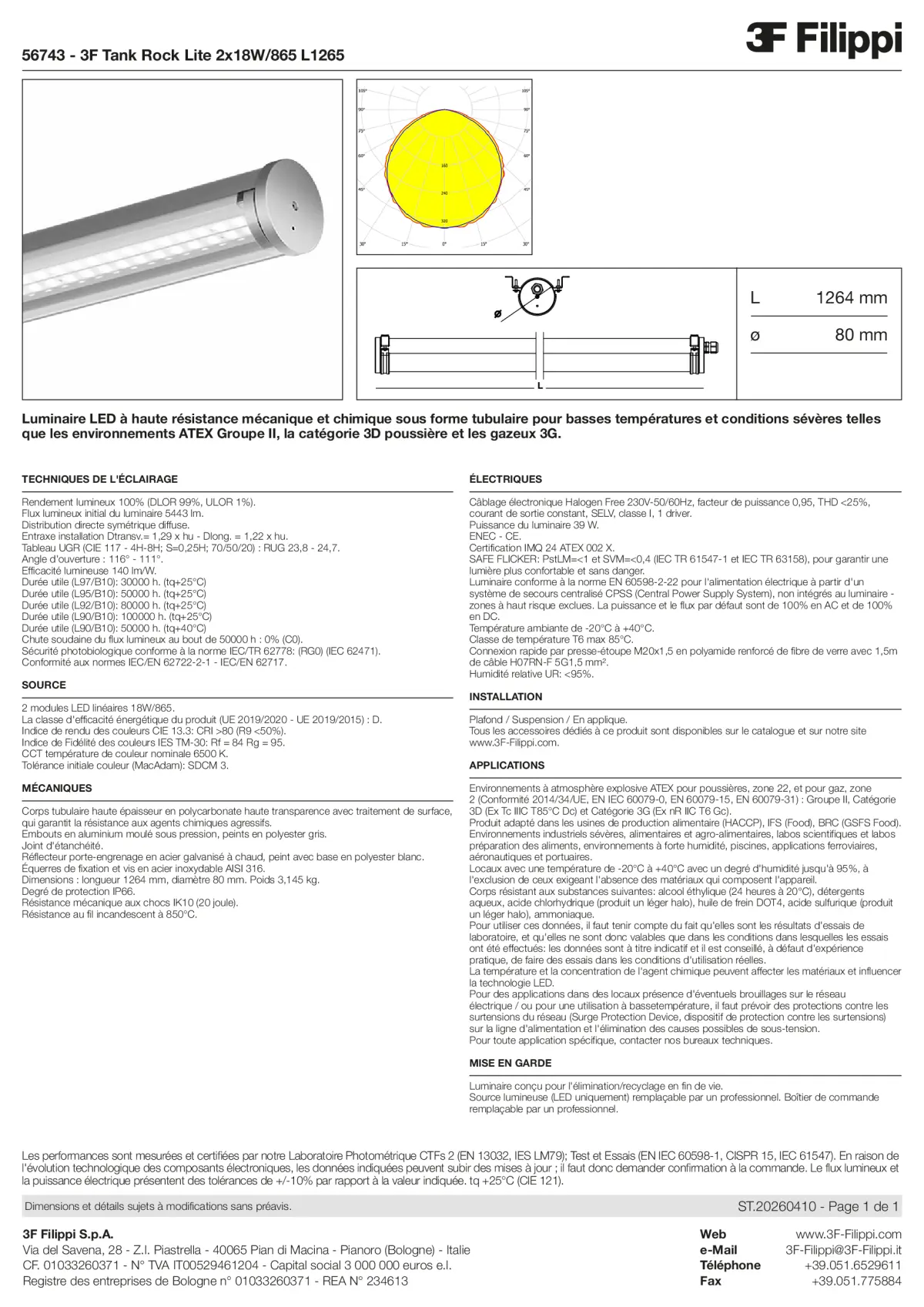 56743 - 3F Tank Rock Lite 2x18W-865 L1265 - Datasheet - fr