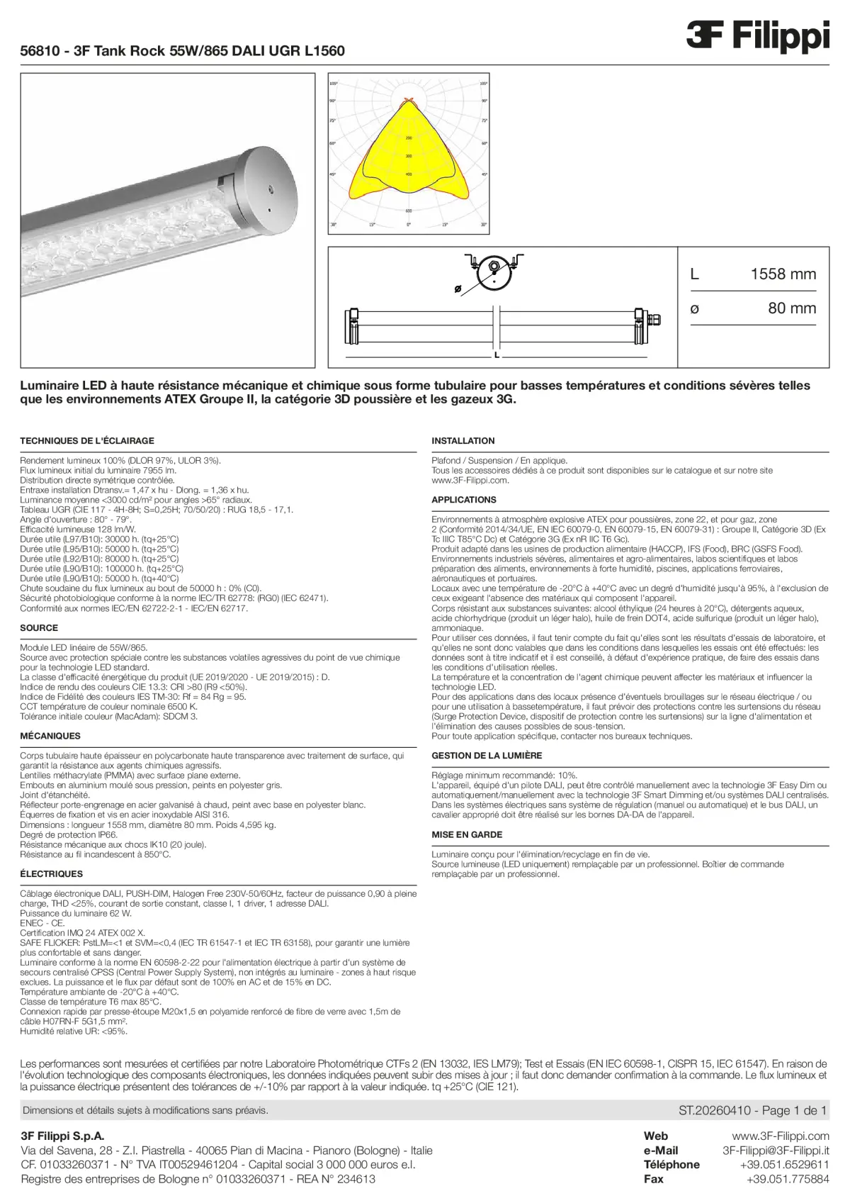 56810 - 3F Tank Rock 55W-865 DALI UGR L1560 - Datasheet - fr