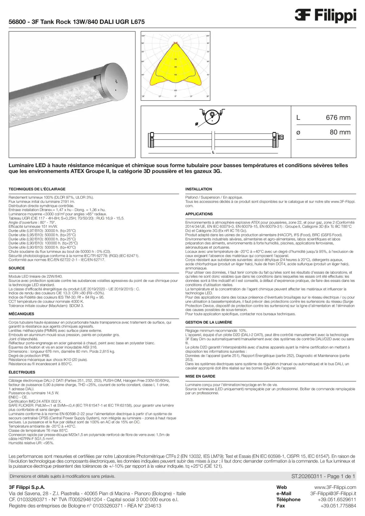 56800 - 3F Tank Rock 13W-840 DALI UGR L675 - Datasheet - fr