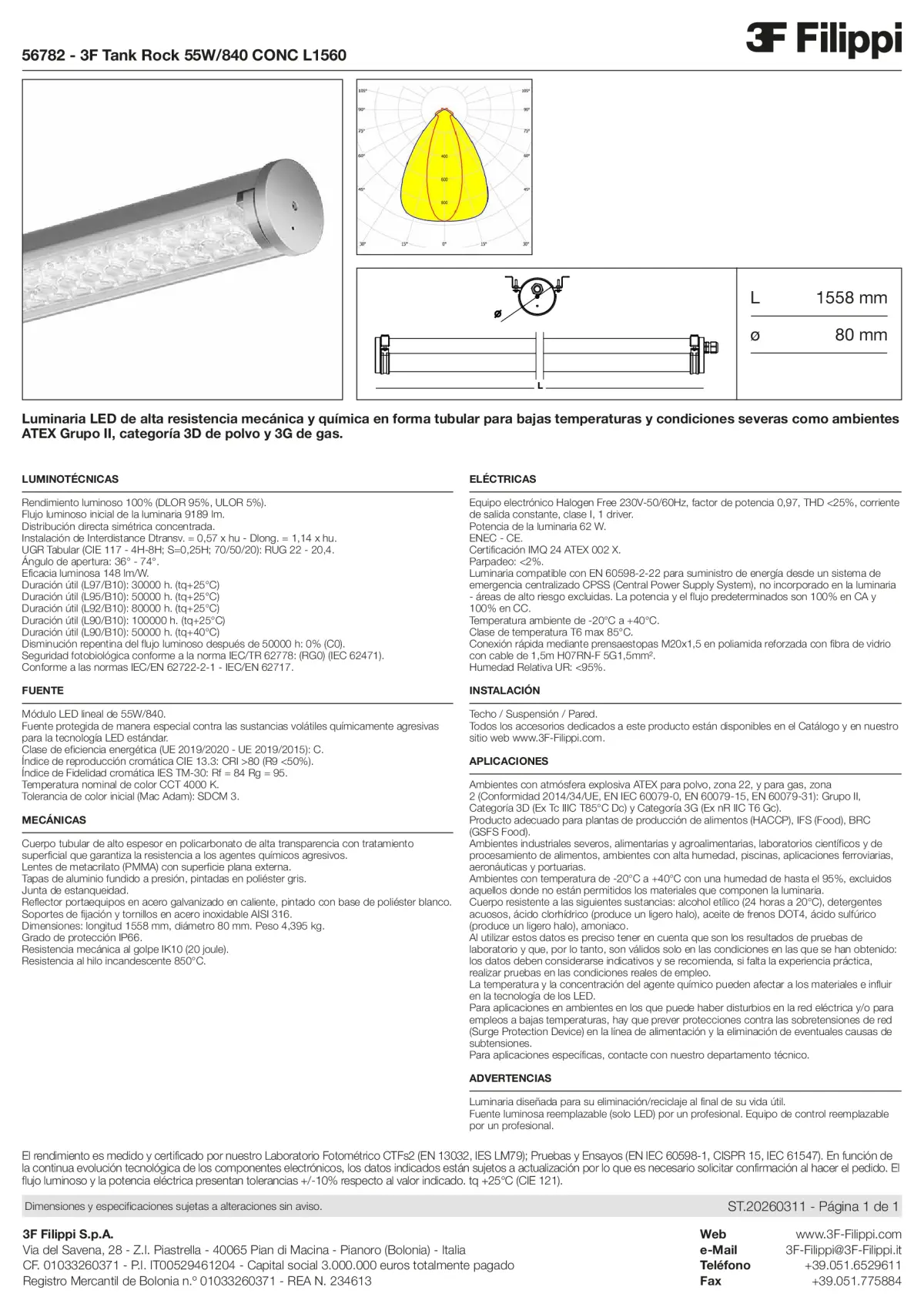 56782 - 3F Tank Rock 55W-840 CONC L1560 - Datasheet - es
