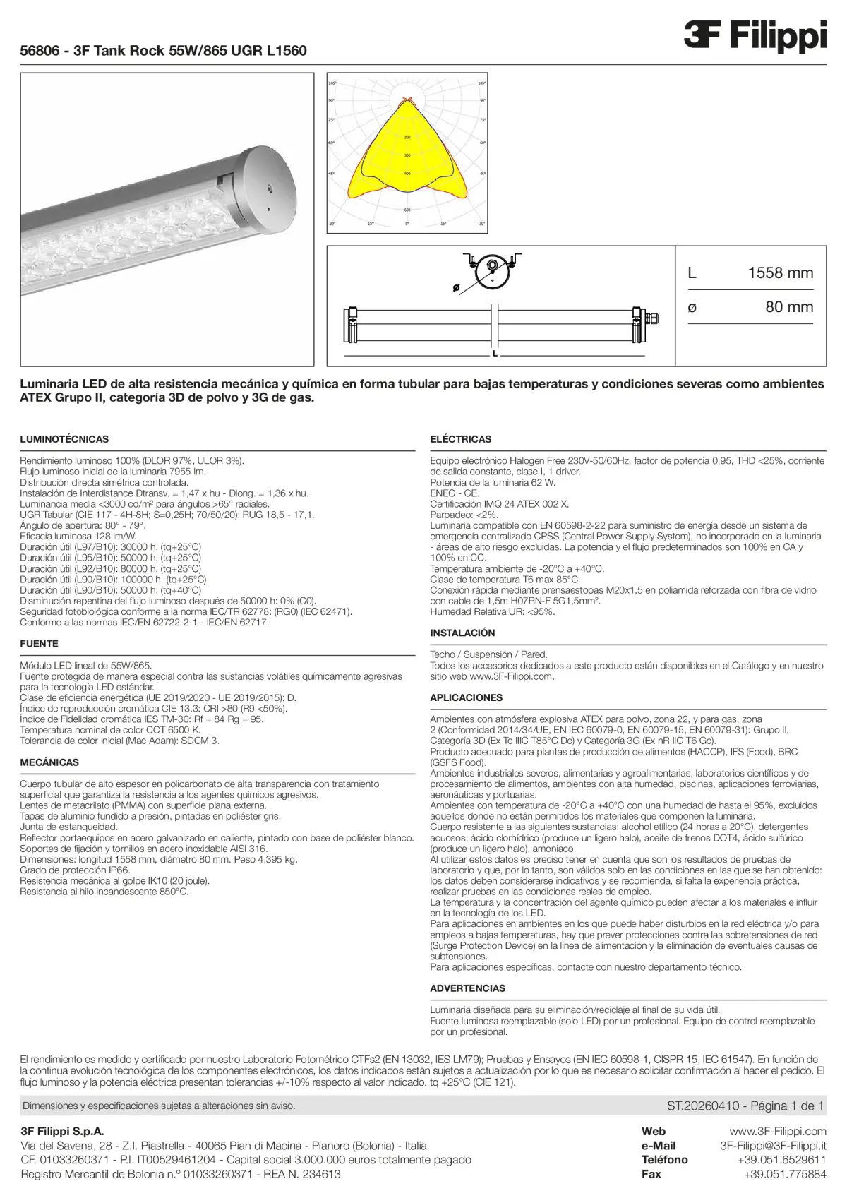 56806 - 3F Tank Rock 55W-865 UGR L1560 - Datasheet - es