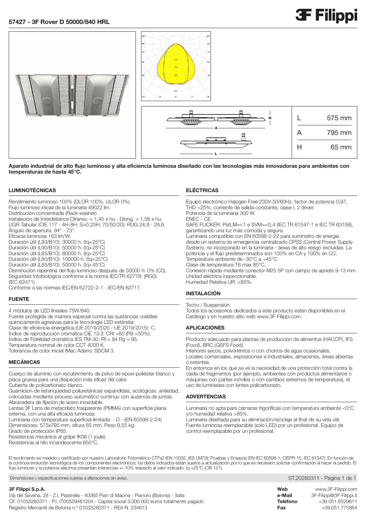 57427 - 3F Rover D 50000-840 HRL - Datasheet - es