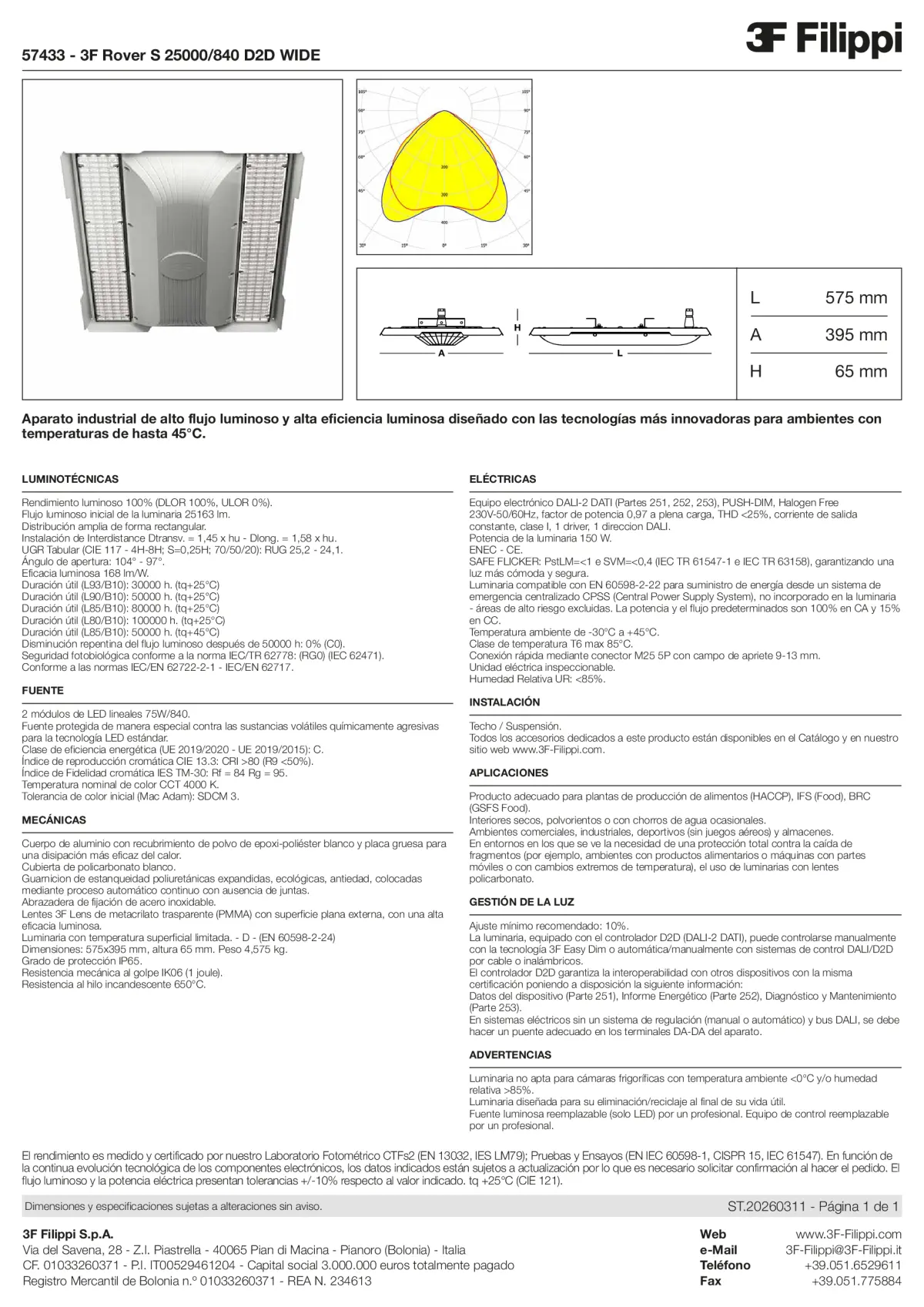 57433 - 3F Rover S 25000-840 D2D WIDE - Datasheet - es