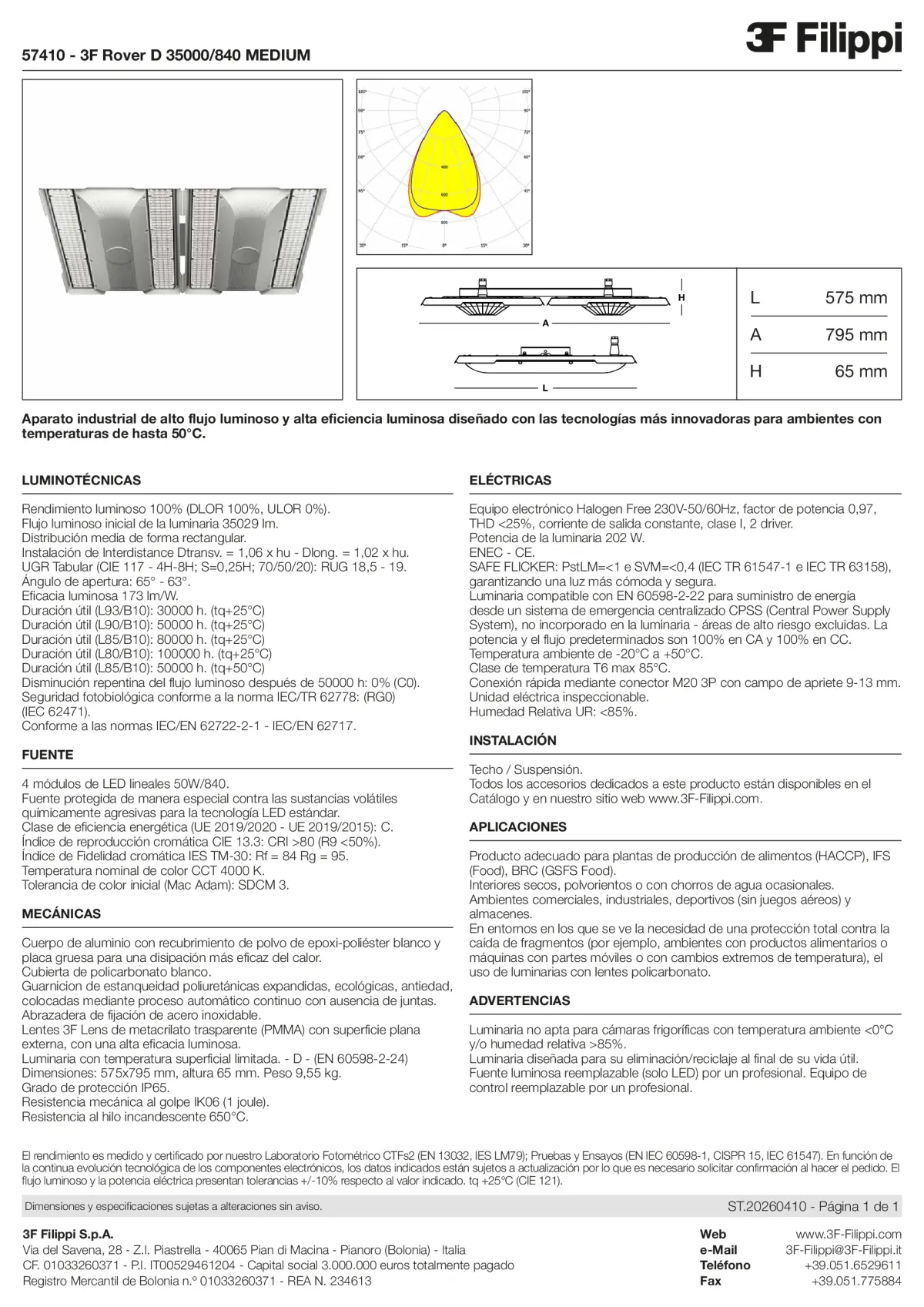 57410 - 3F Rover D 35000-840 MEDIUM - Datasheet - es