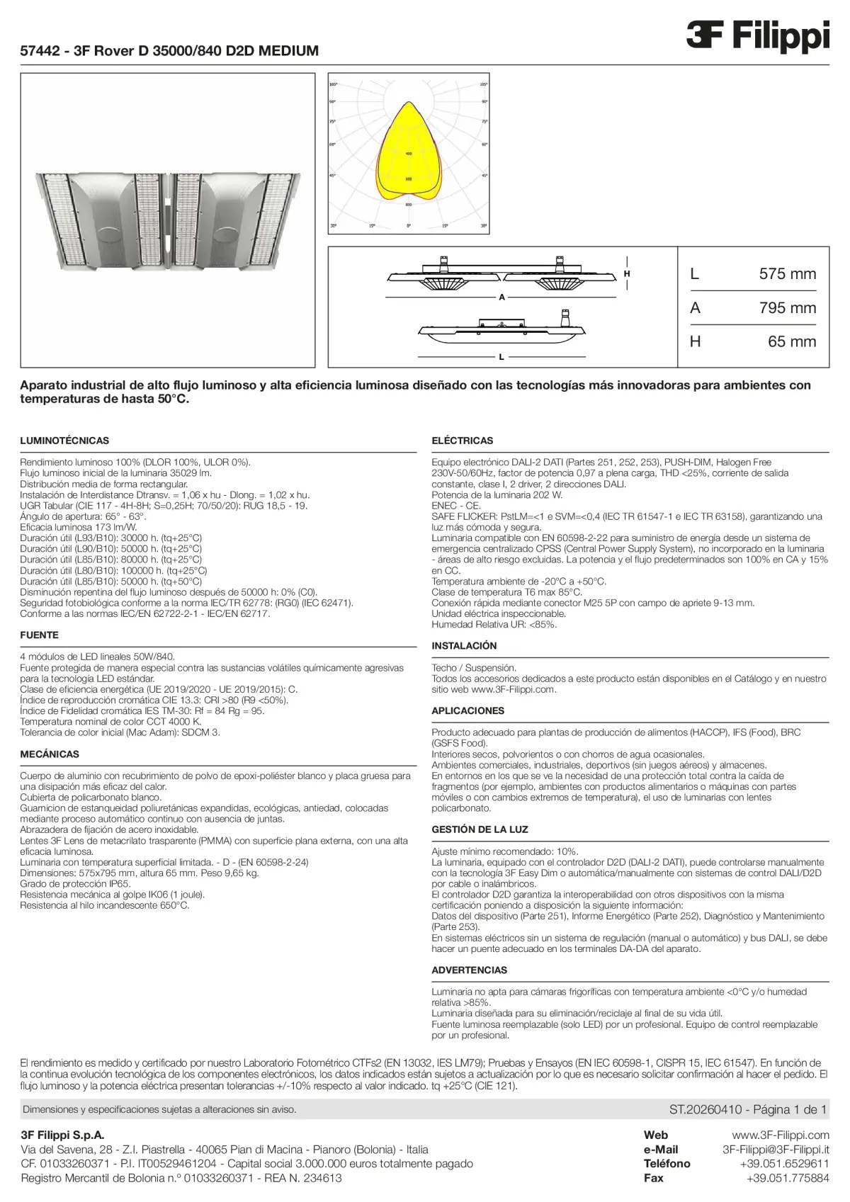 57442 - 3F Rover D 35000-840 D2D MEDIUM - Datasheet - es