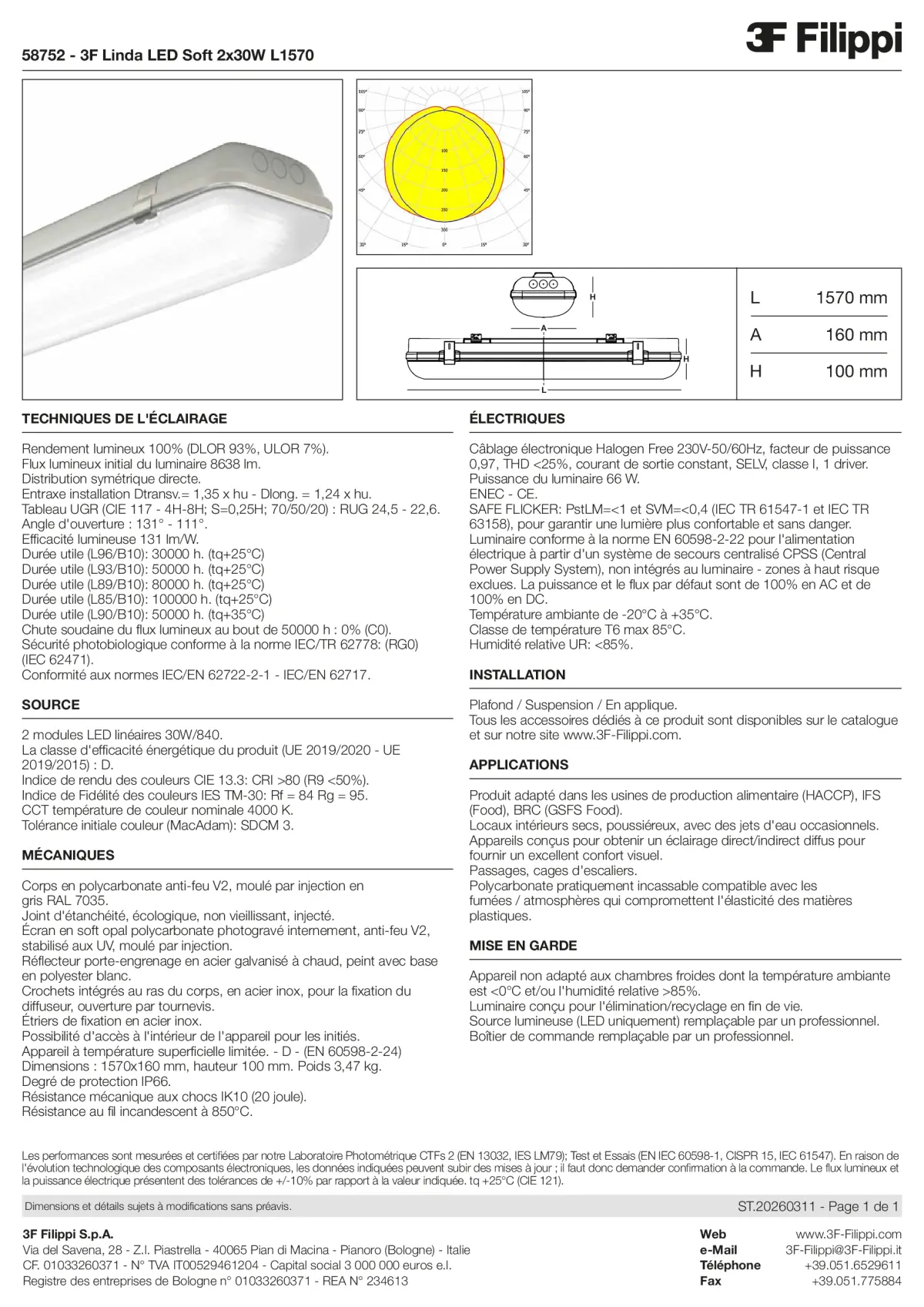 58752 - 3F Linda LED Soft 2x30W L1570 - Datasheet - fr