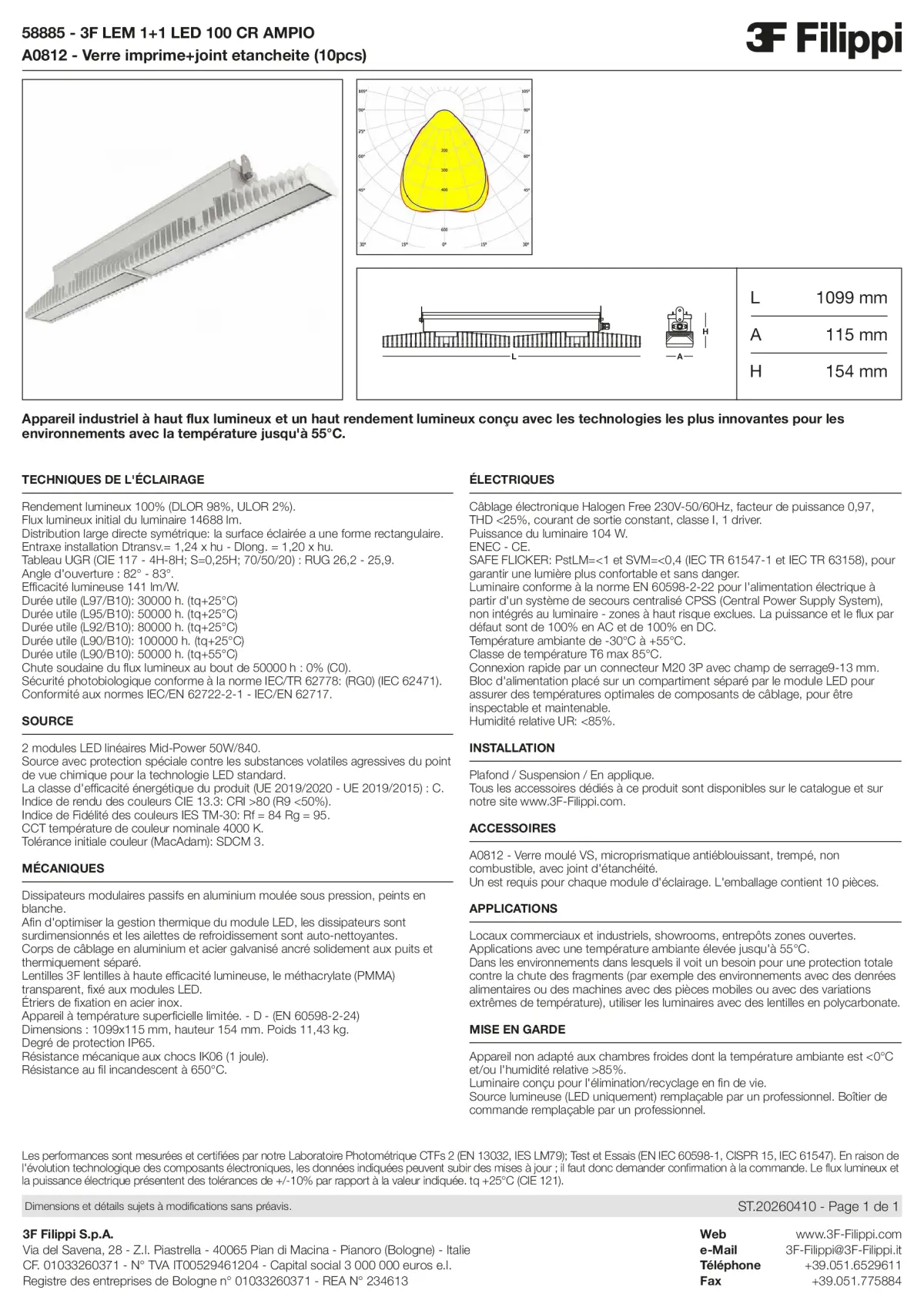 58885+A0812 - 3F LEM 1+1 LED 100 CR AMPIO + VS - Datasheet - fr