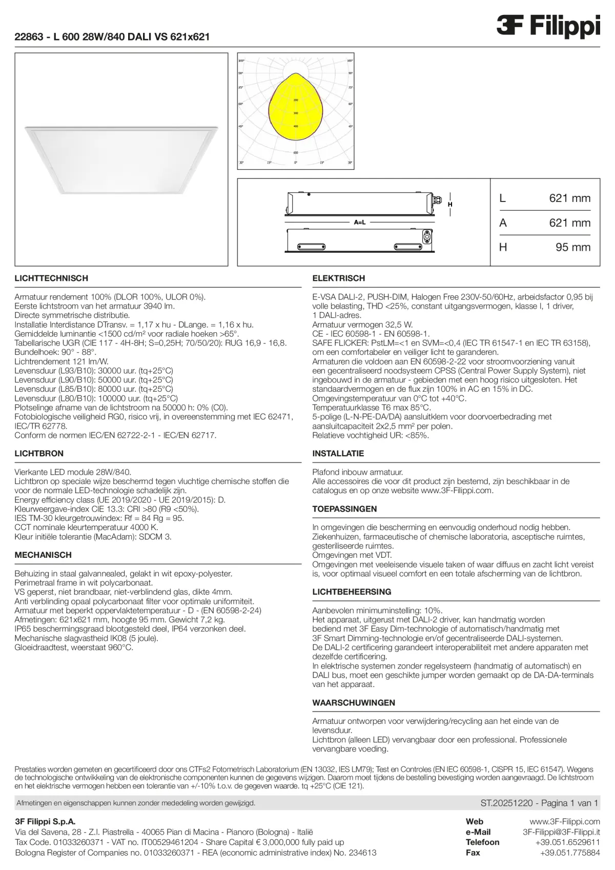 22863 - L 600 28W-840 DALI VS 621x621 - Datasheet - nl