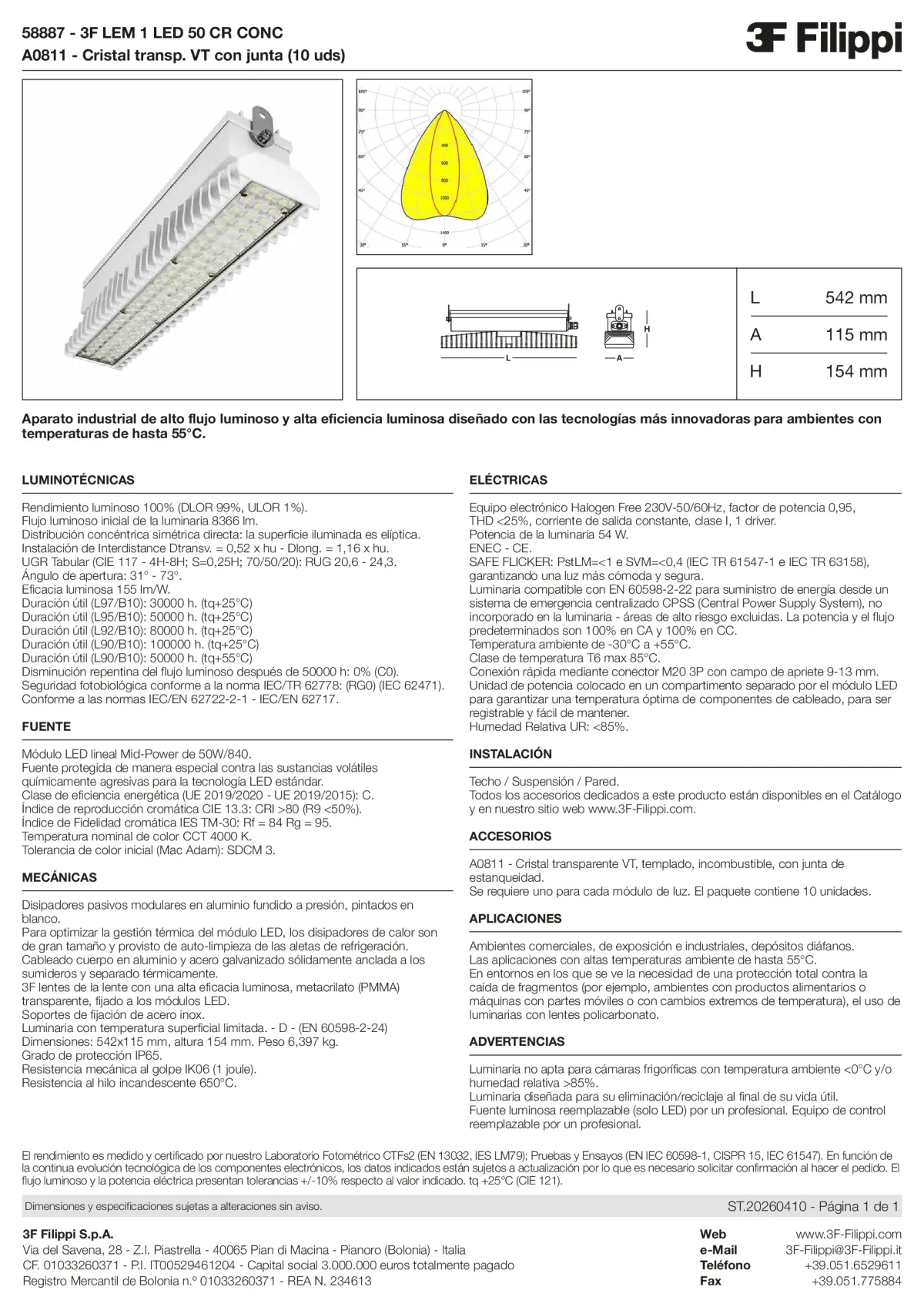 58887+A0811 - 3F LEM 1 LED 50 CR CONC + VT - Datasheet - es