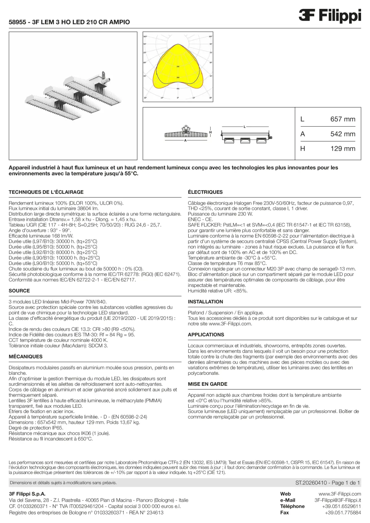 58955 - 3F LEM 3 HO LED 210 CR AMPIO - Datasheet - fr