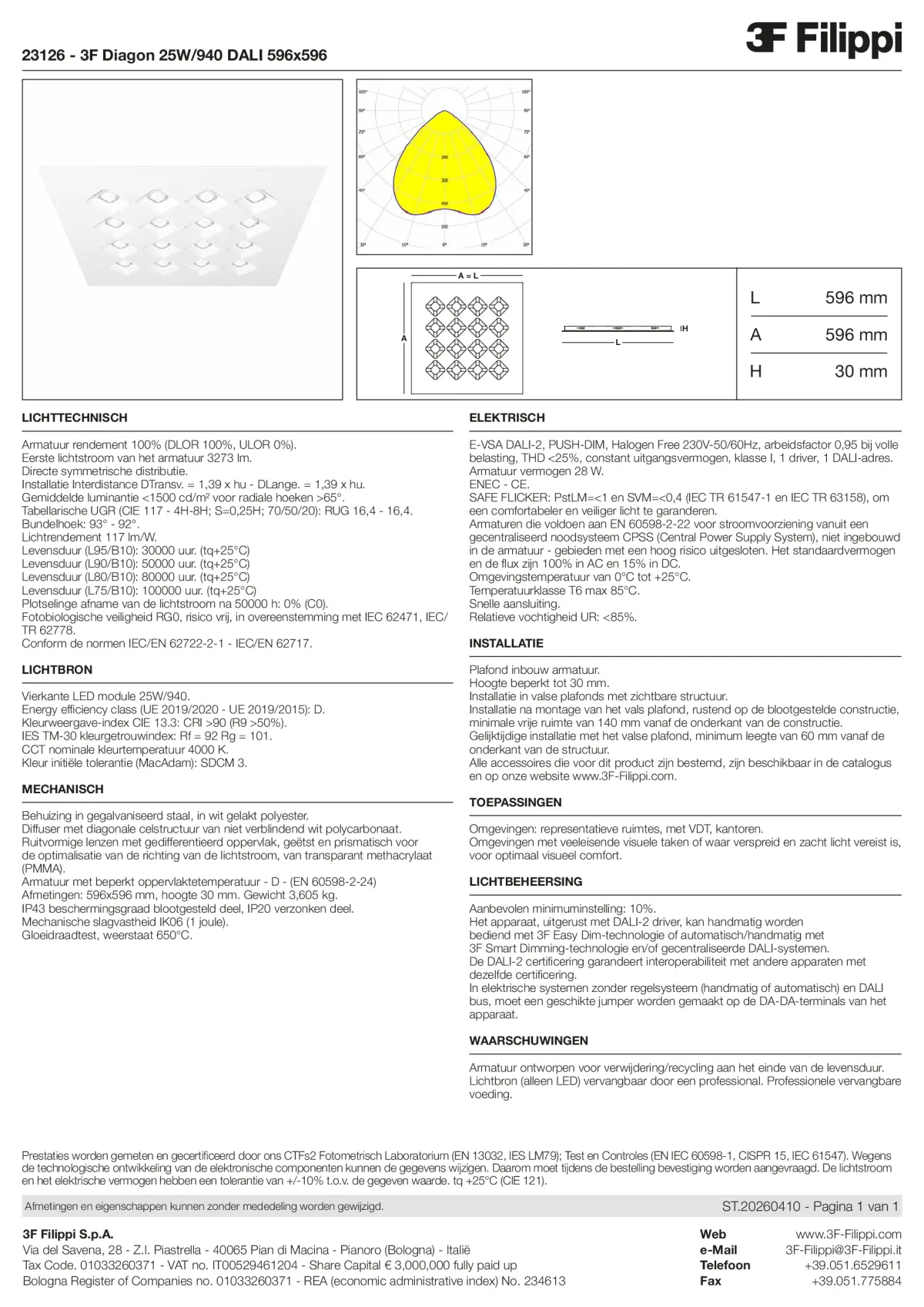 23126 - 3F Diagon 25W-940 DALI 596x596 - Datasheet - nl