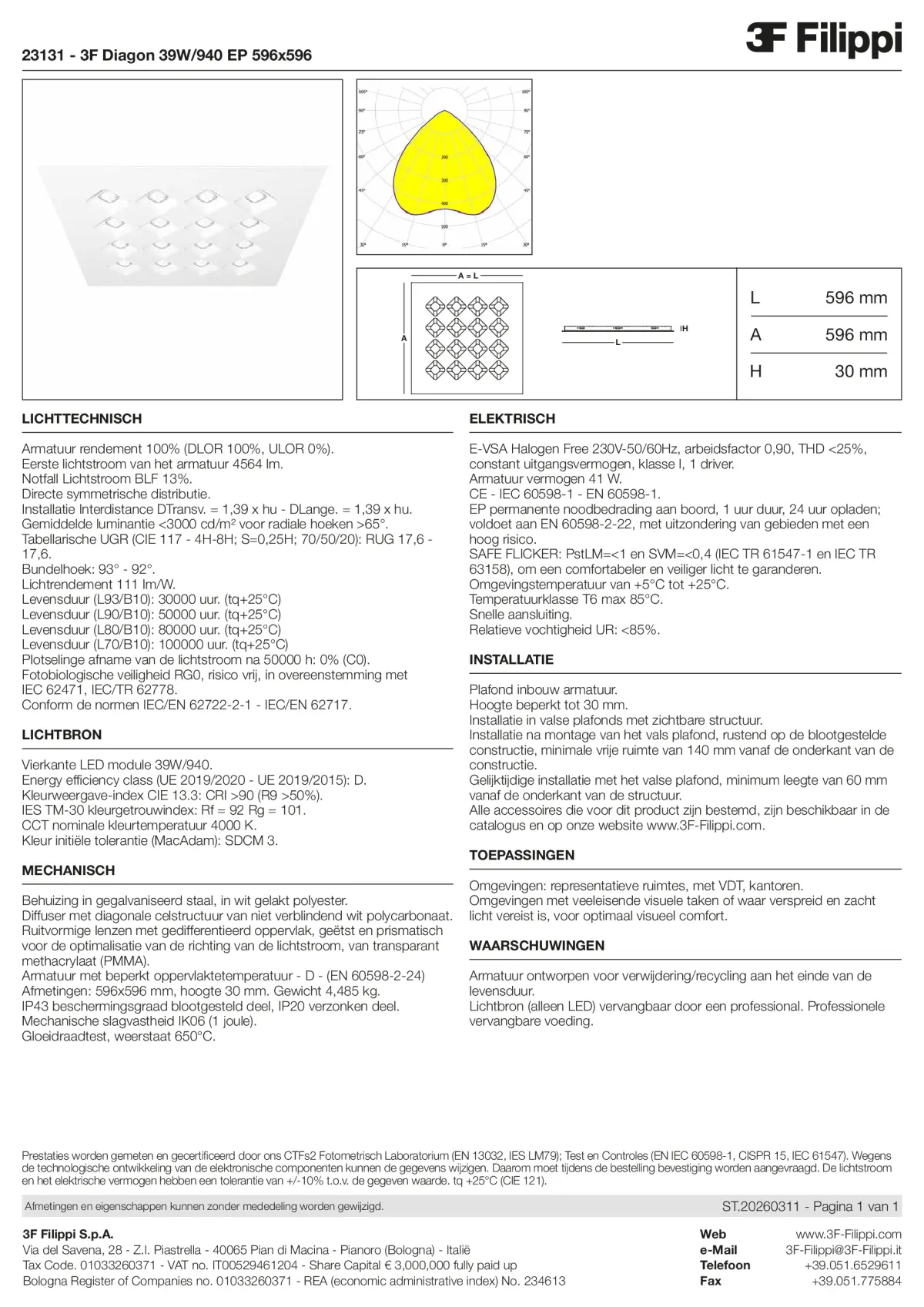 23131 - 3F Diagon 39W-940 EP 596x596 - Datasheet - nl