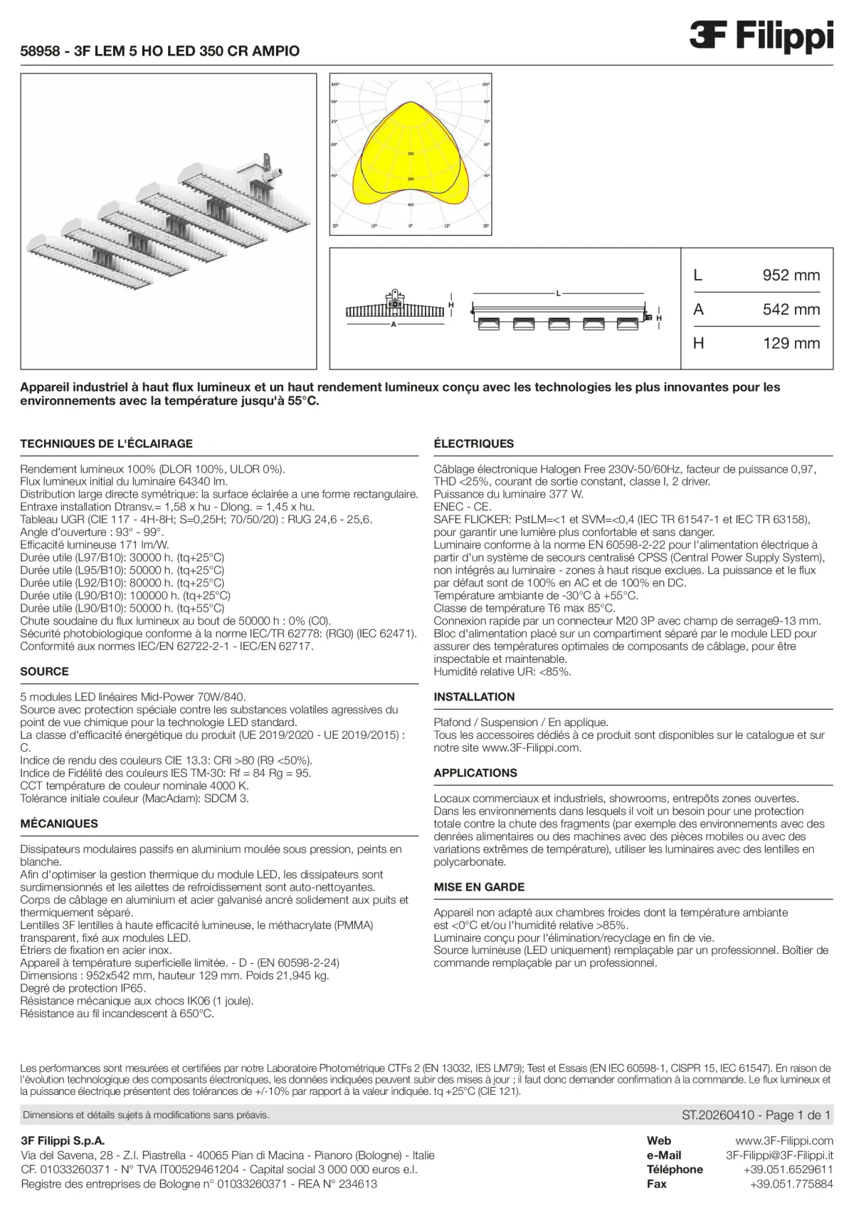 58958 - 3F LEM 5 HO LED 350 CR AMPIO - Datasheet - fr