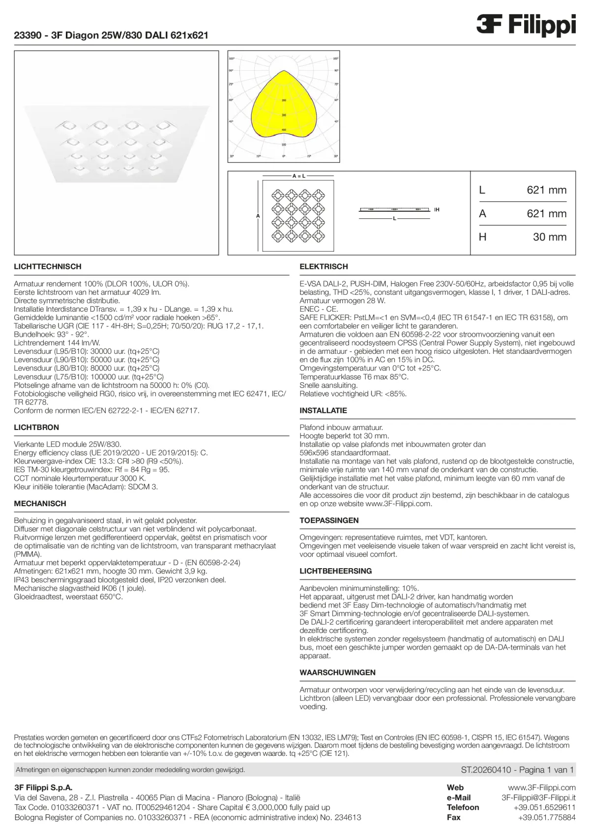 23390 - 3F Diagon 25W-830 DALI 621x621 - Datasheet - nl