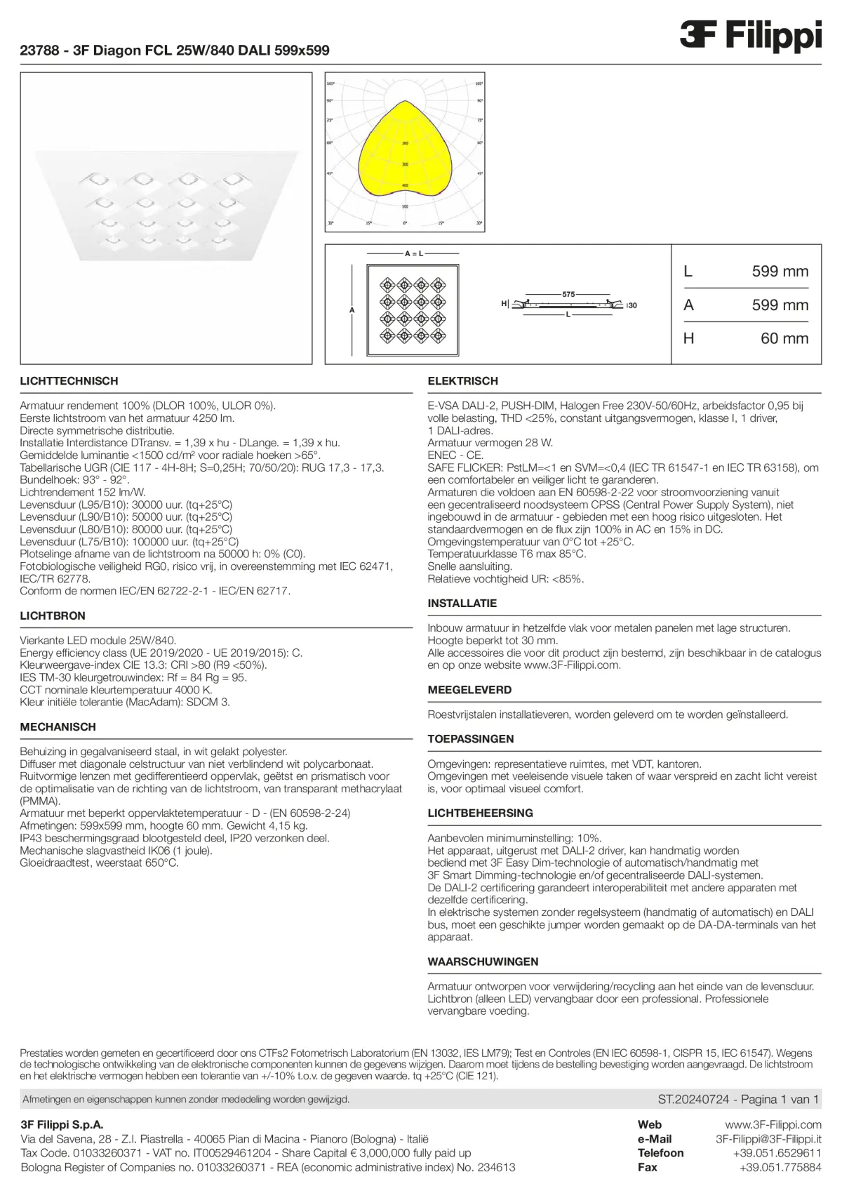 23788 - 3F Diagon FCL 25W-840 DALI 599x599 - Datasheet - nl