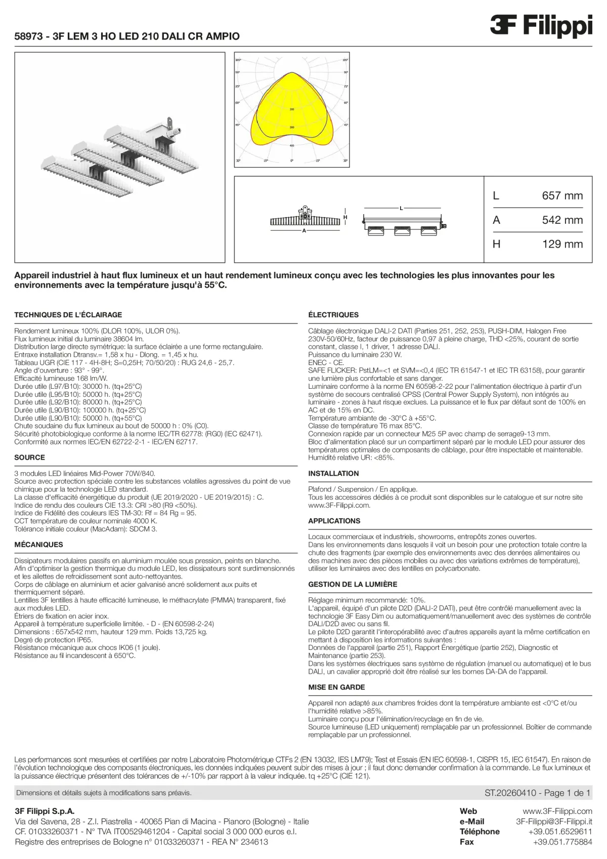58973 - 3F LEM 3 HO LED 210 DALI CR AMPIO - Datasheet - fr