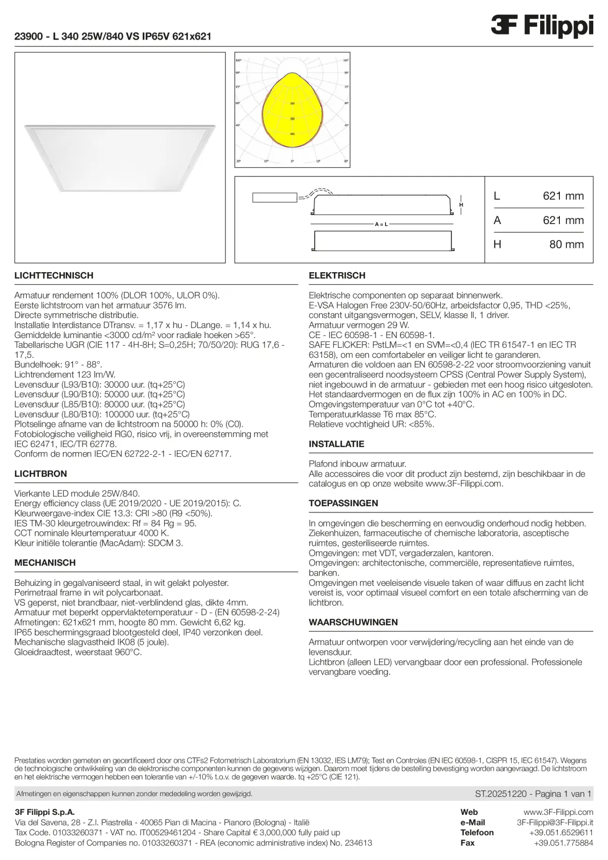 23900 - L 340 25W-840 VS IP65V 621x621 - Datasheet - nl