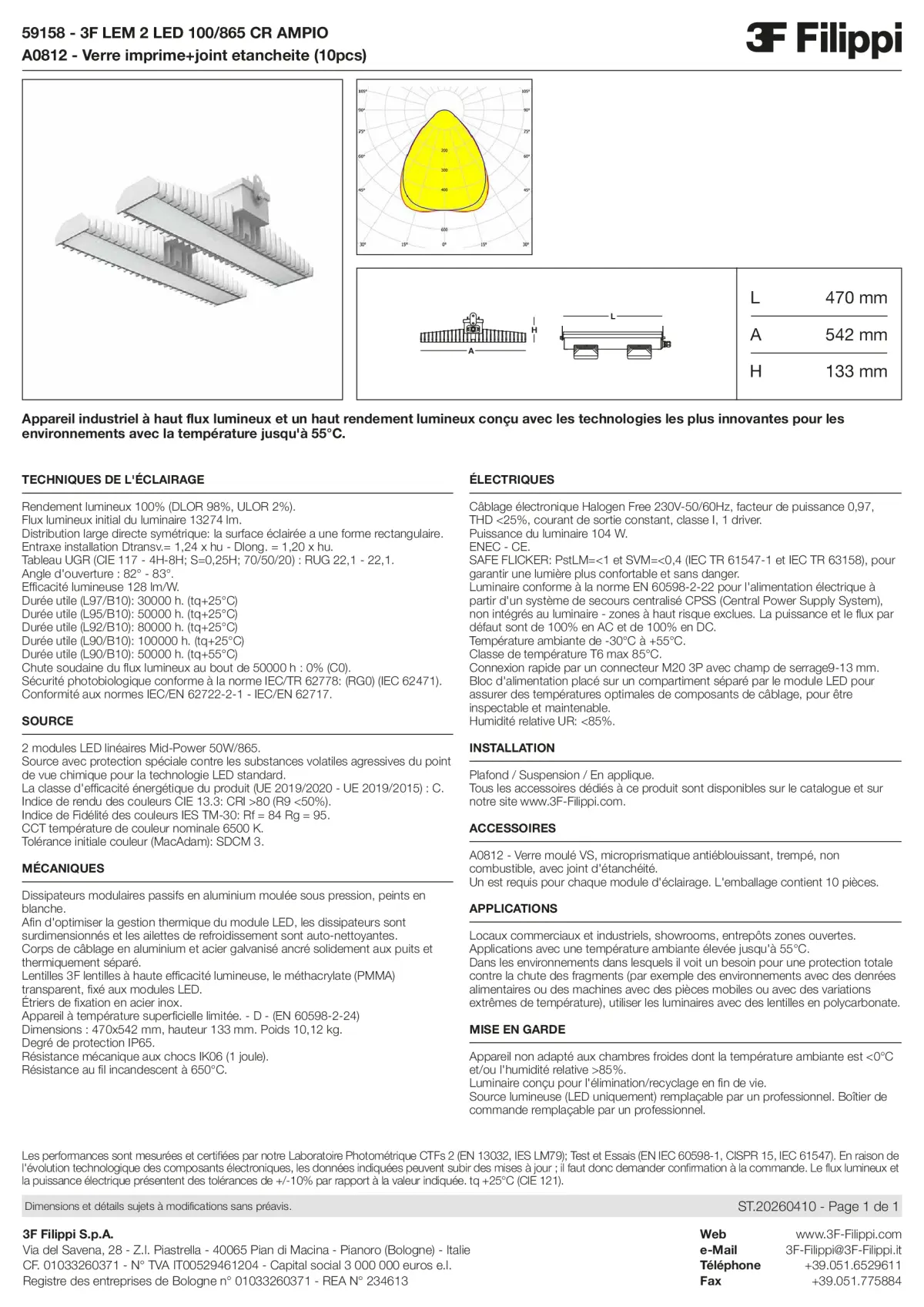 59158+A0812 - 3F LEM 2 LED 100-865 CR AMPIO + VS - Datasheet - fr