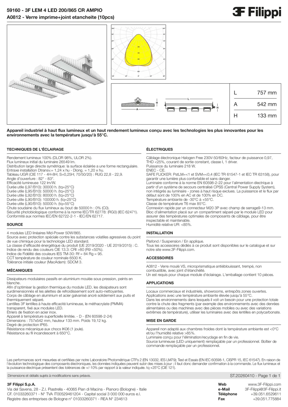 59160+A0812 - 3F LEM 4 LED 200-865 CR AMPIO + VS - Datasheet - fr