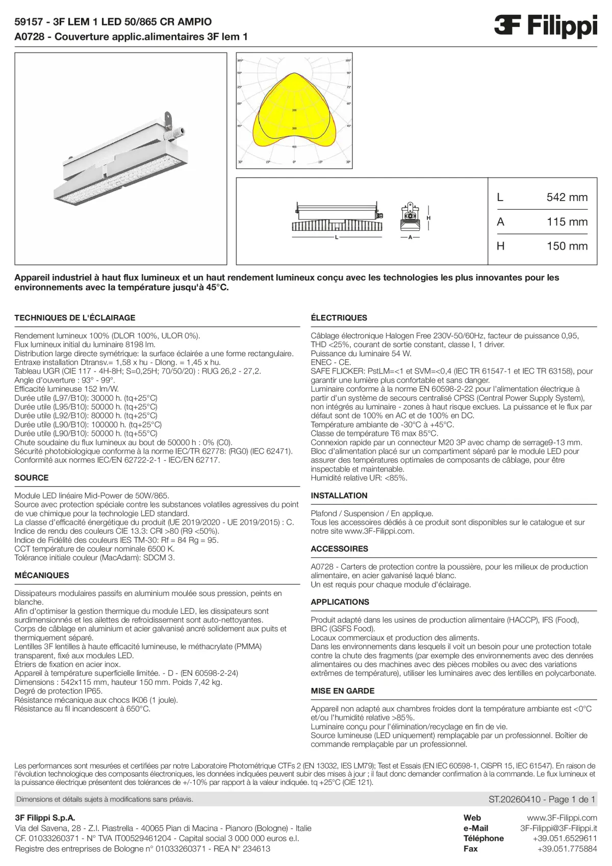 59157+A0728 - 3F LEM 1 LED 50-865 CR AMPIO + FOOD - Datasheet - fr