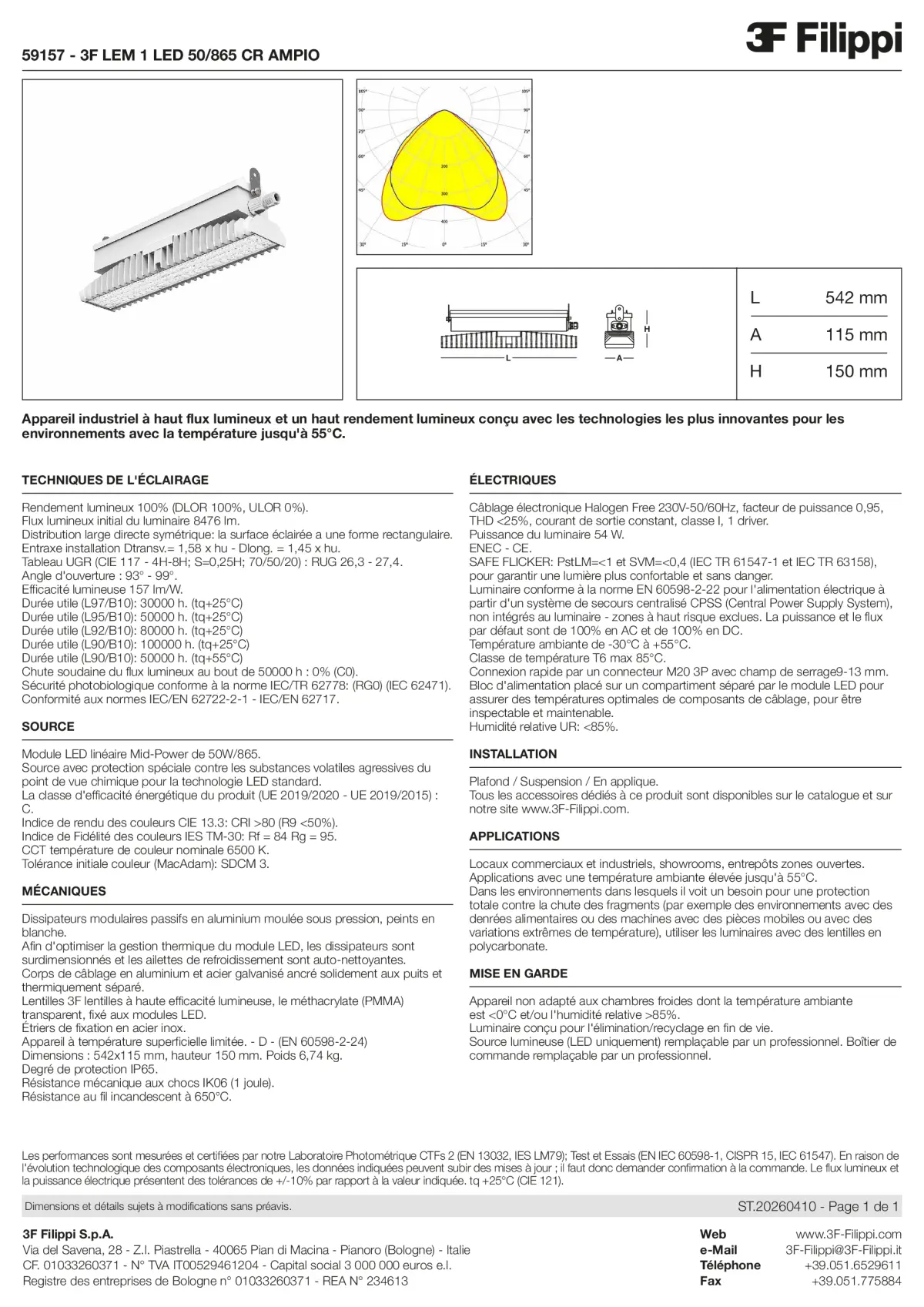 59157 - 3F LEM 1 LED 50-865 CR AMPIO - Datasheet - fr