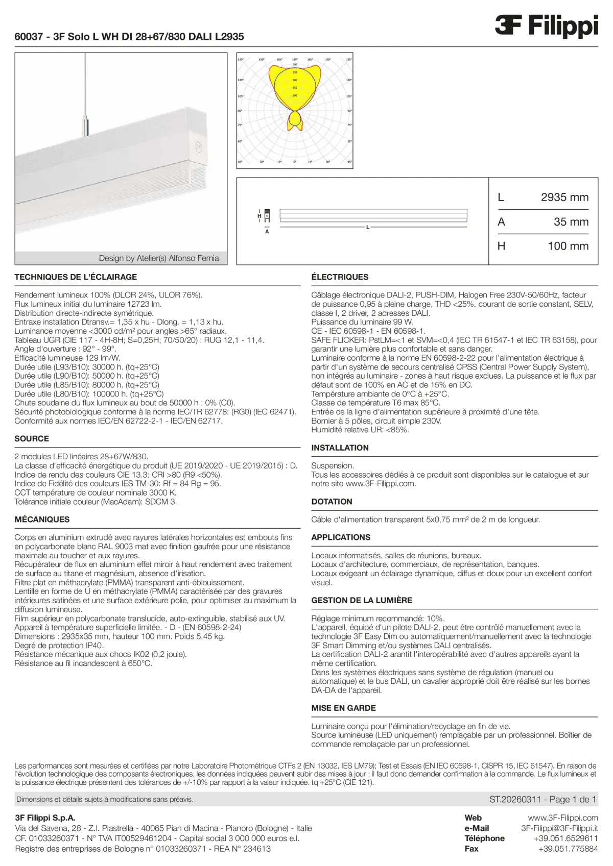 60037 - 3F Solo L WH DI 28+67-830 DALI L2935 - Datasheet - fr