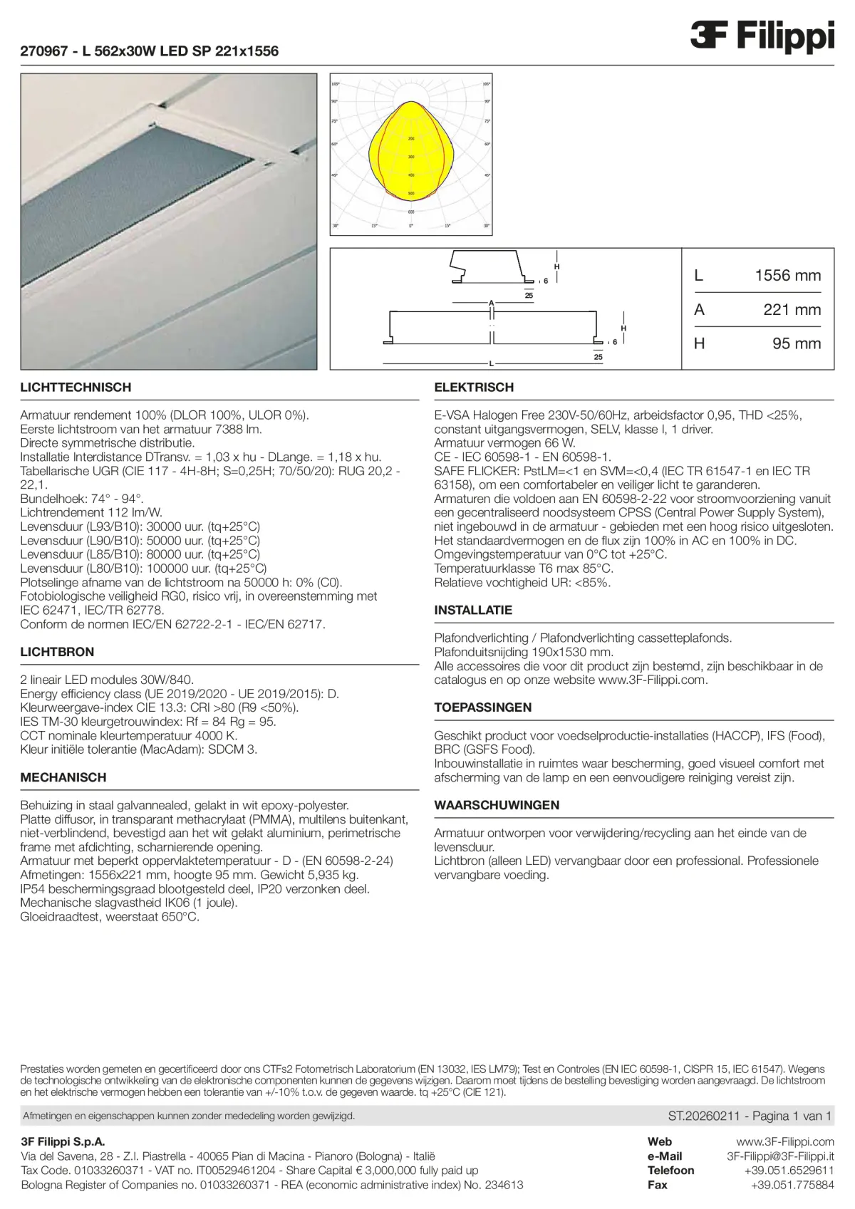 270967 - L 562x30W LED SP 221x1556 - Datasheet - nl
