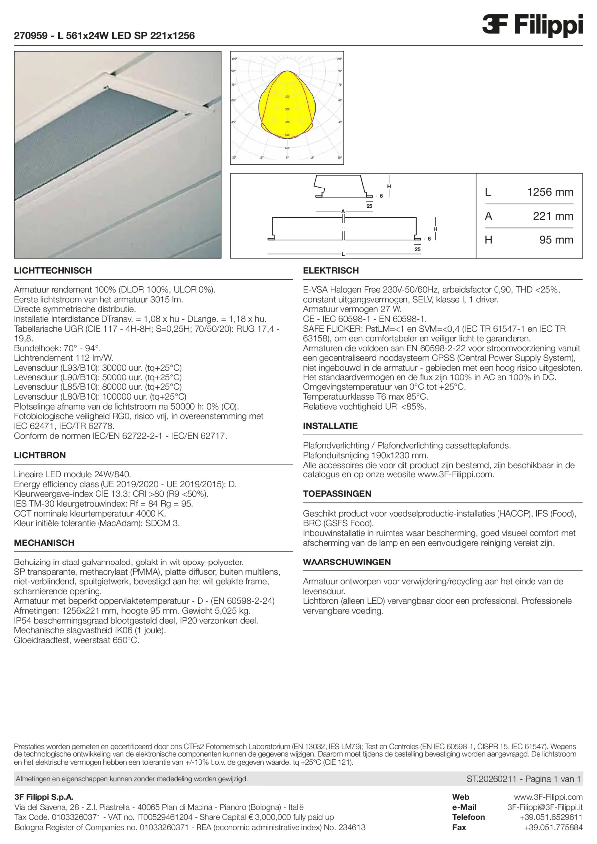 270959 - L 561x24W LED SP 221x1256 - Datasheet - nl