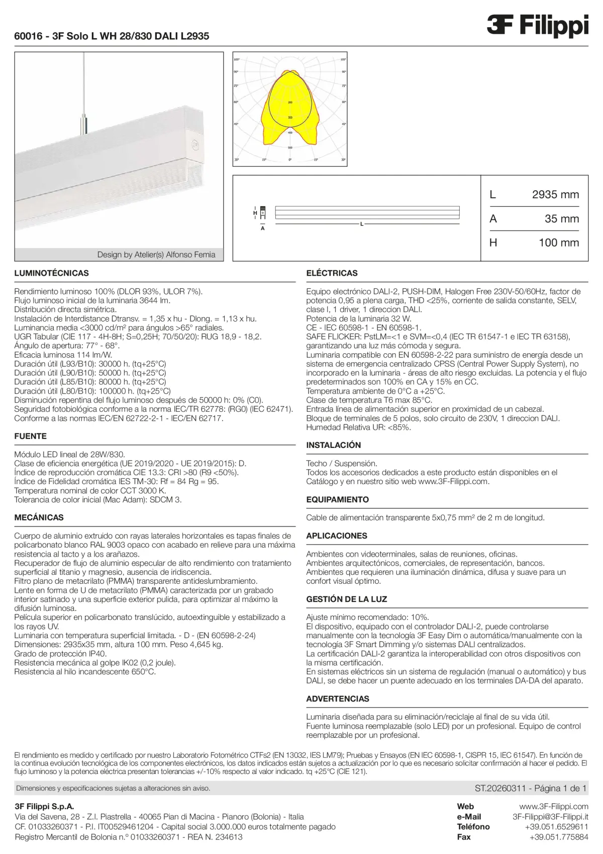 60016 - 3F Solo L WH 28-830 DALI L2935 - Datasheet - es