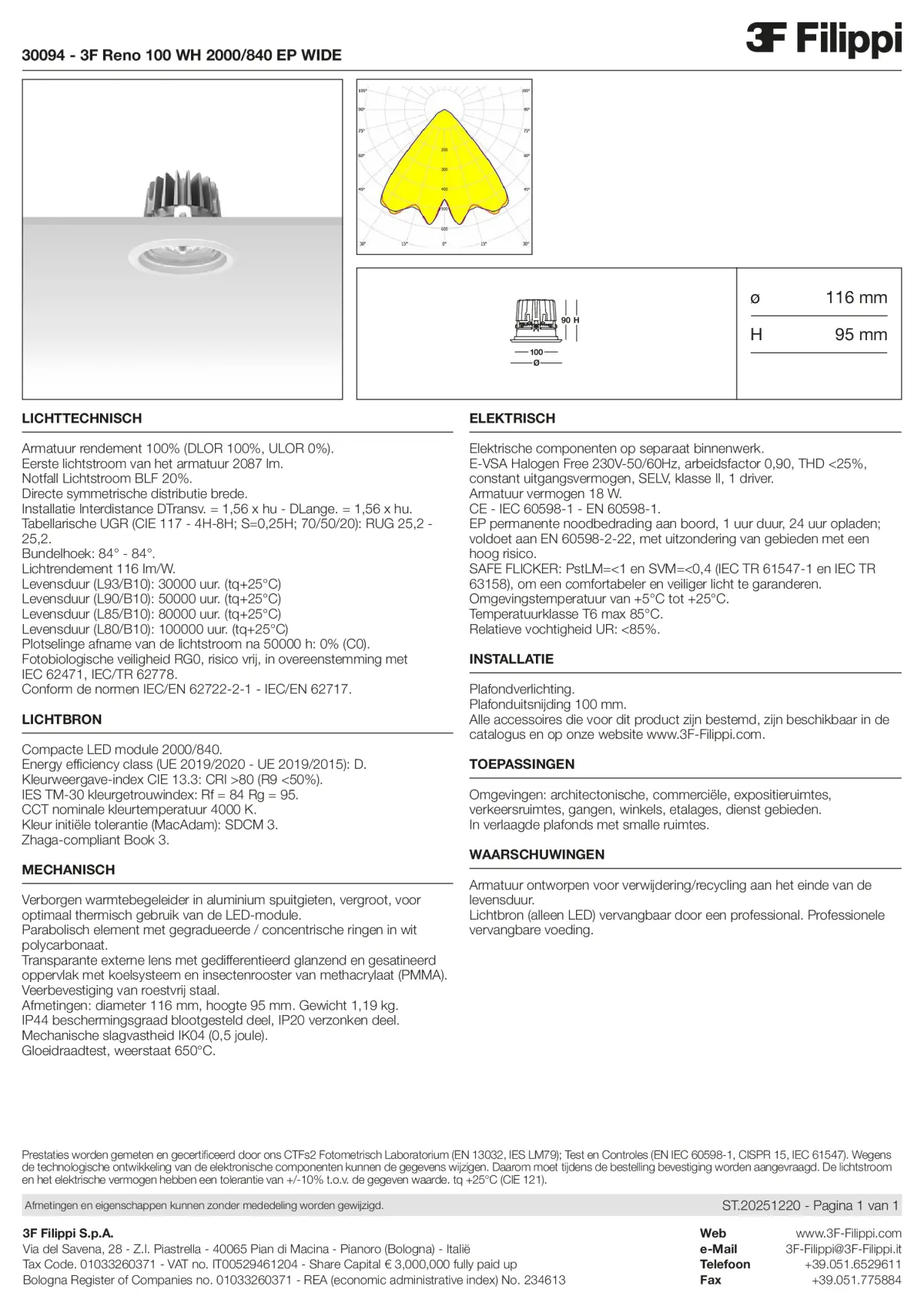 30094 - 3F Reno 100 WH 2000-840 EP WIDE - Datasheet - nl